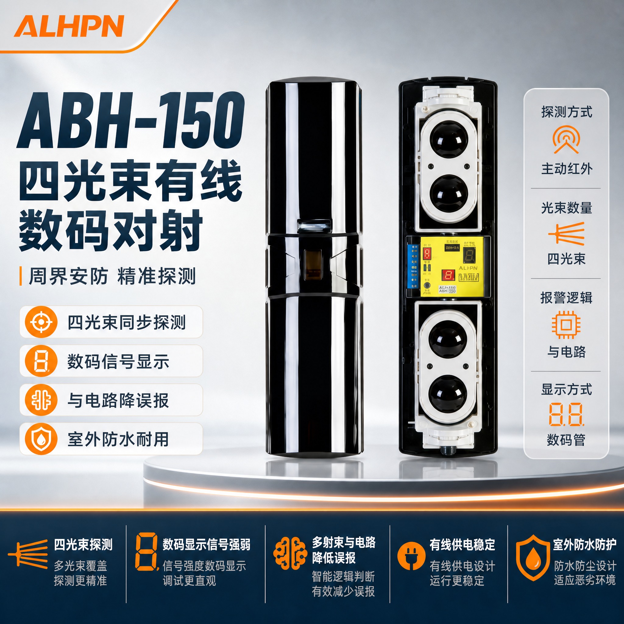 ABH-150四光束有线数码对射电商主图，品牌首图海报风格，产… - 图片创意预览