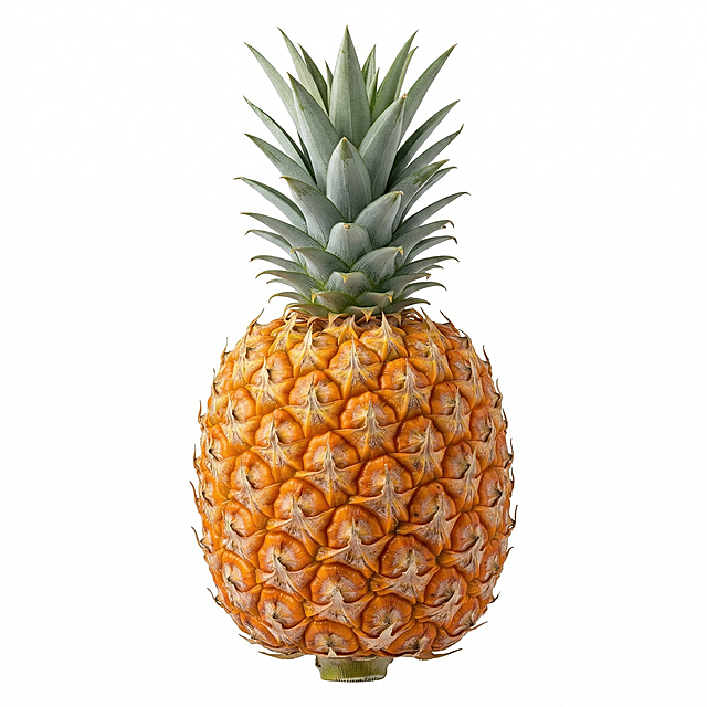 将最上面的菠萝单独抠出摆正，设置为白底，超高清画质