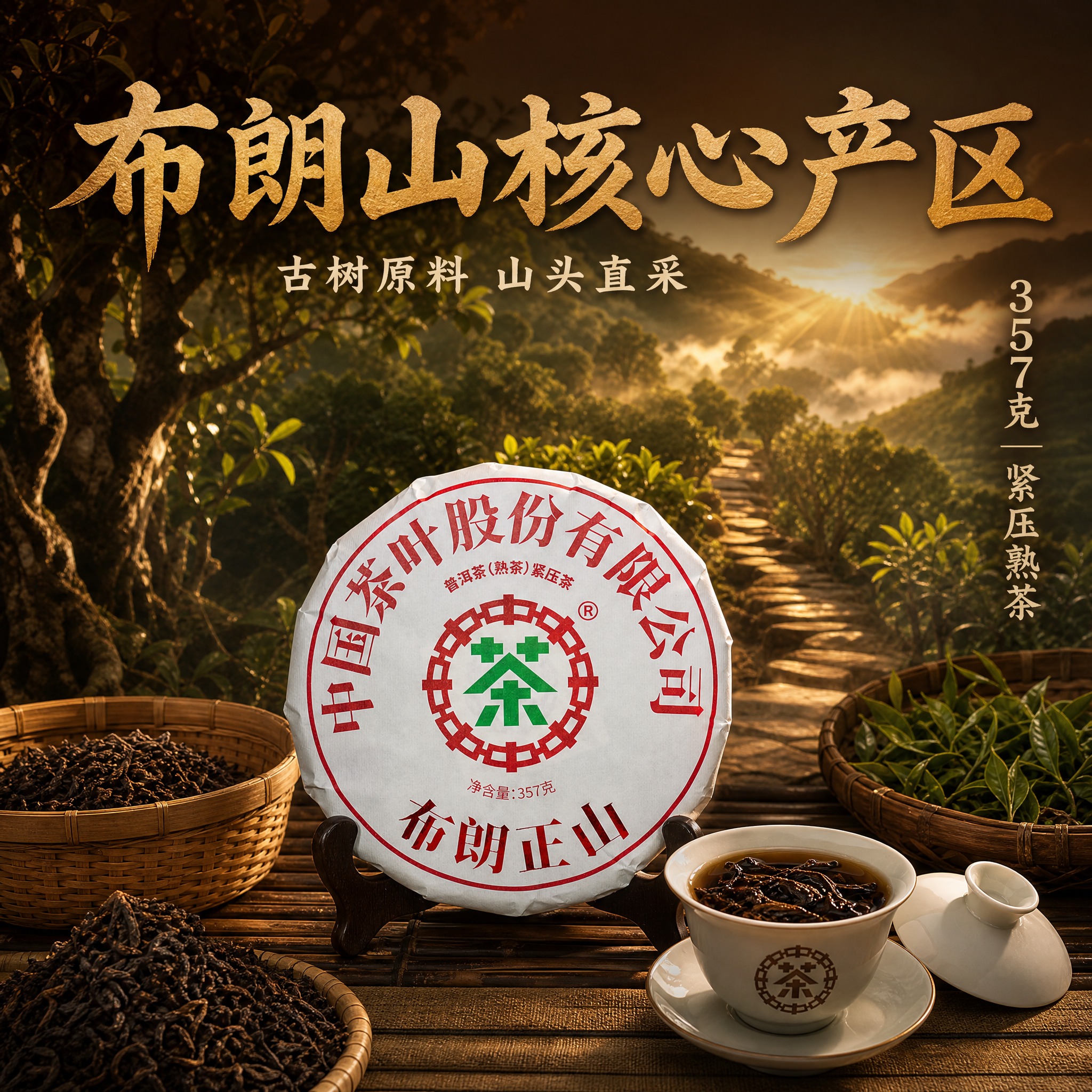 [主图-2 产区溯源] 沉浸式布朗山产区溯源主题，强化产地信任… - 图片创意预览