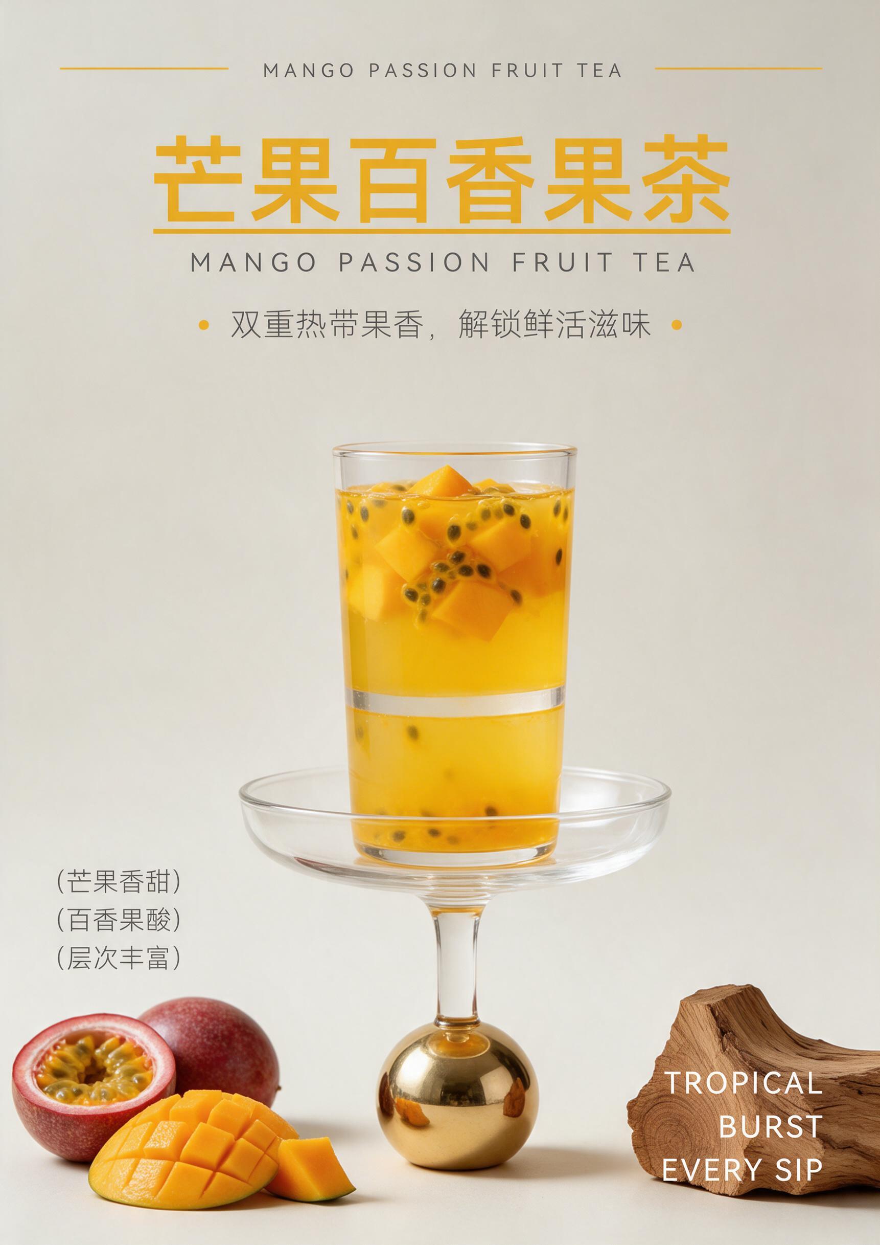 竖版茶饮商业产品海报，尺寸42*59.4cm，整体调性简约高级… - 图片创意预览