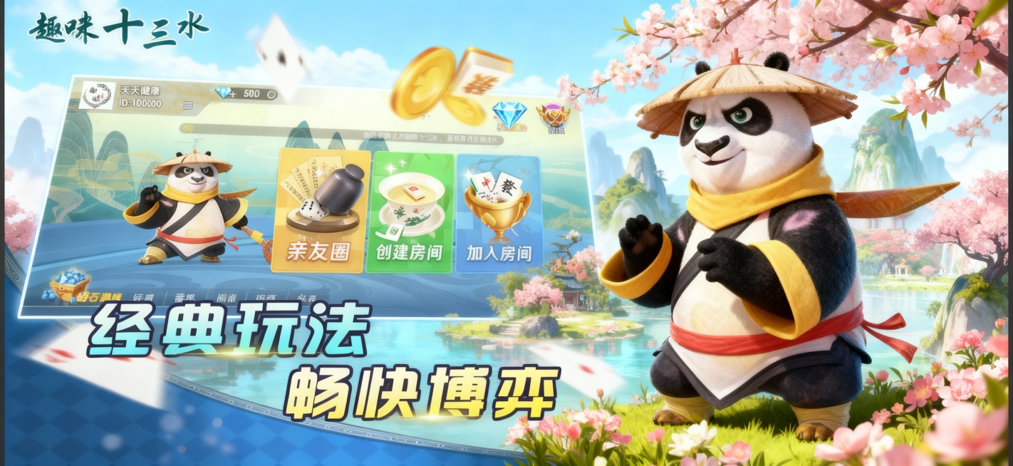再生成5张，背景卡通山水与熊猫主题相关为主预览效果