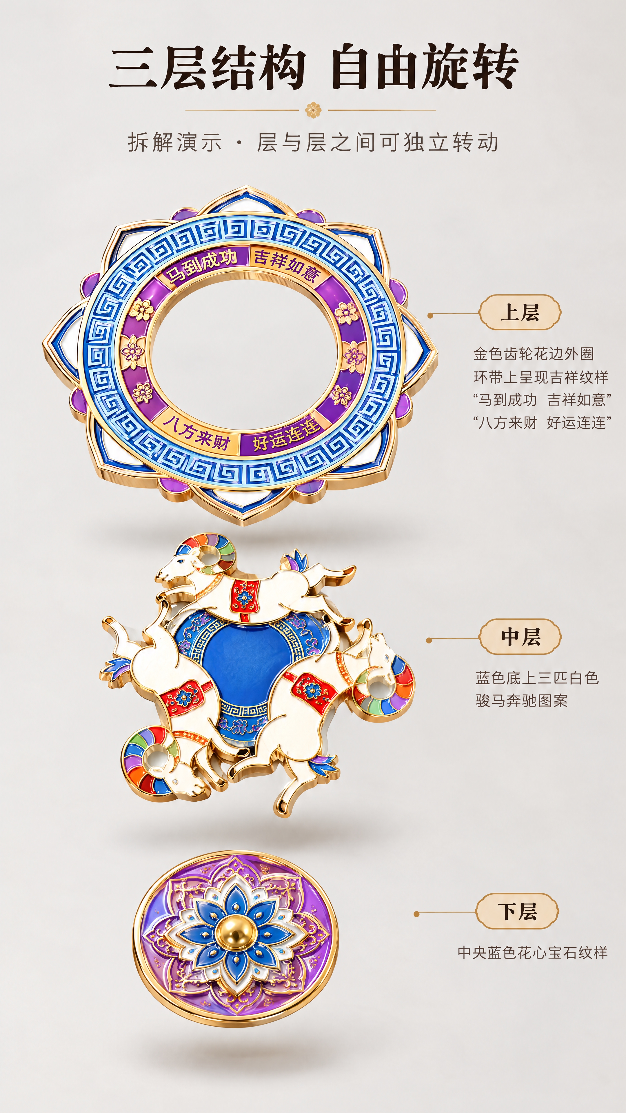 竖版产品结构拆解图，1080x1920构图。基于参考图中的旋转… - 图片创意预览