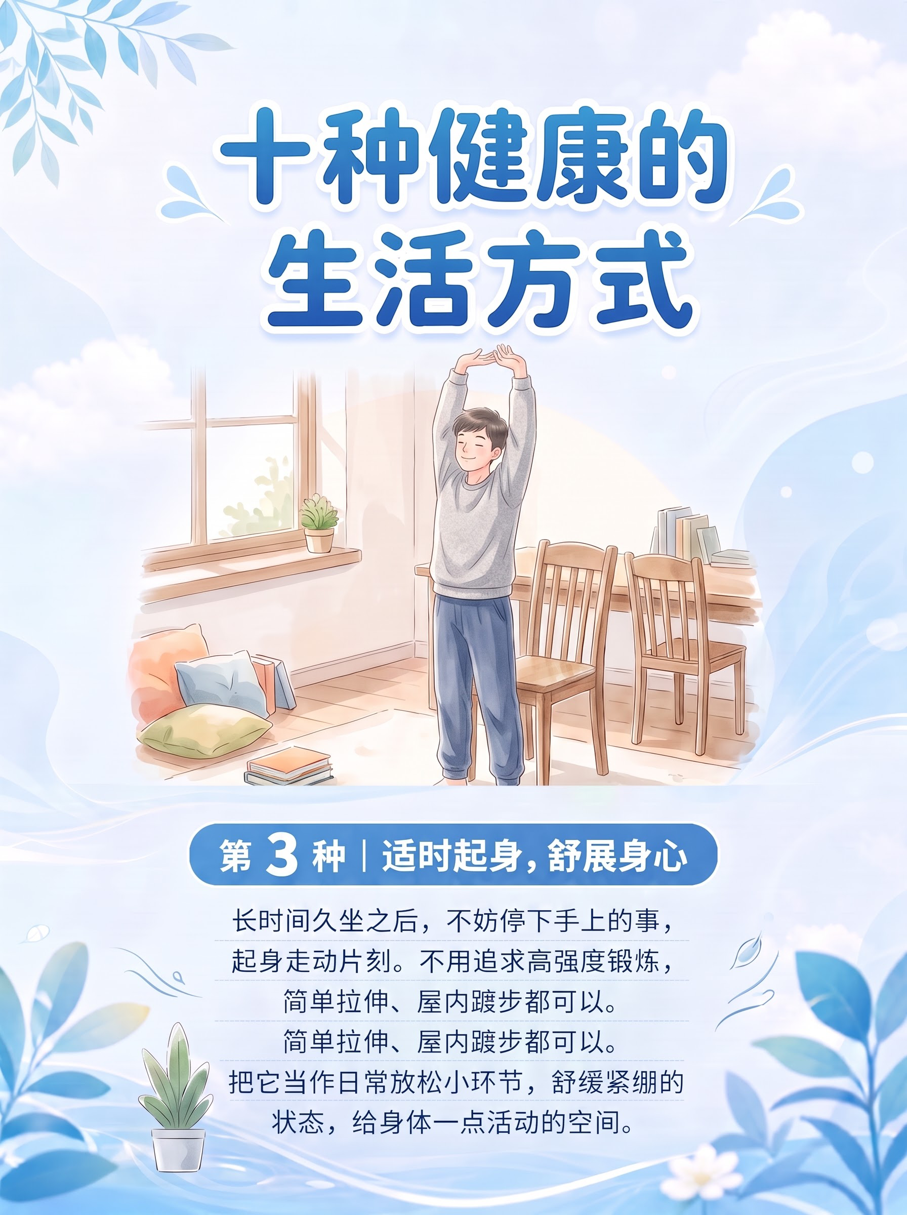 人物男生站起来伸懒腰，换一套家居服 - 图片创意预览