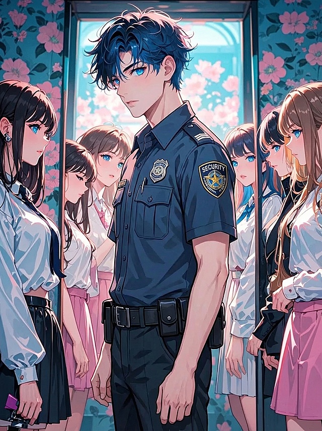 将最中间的男性服装修改为短袖保安制服