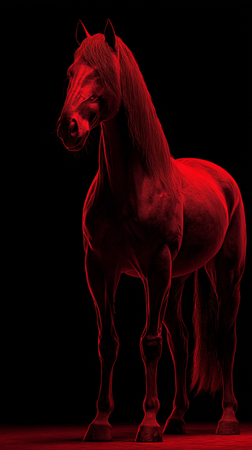 A well-built adult horse, with a clearly defined head, erect ears, bright and lively eyes, a long an预览效果