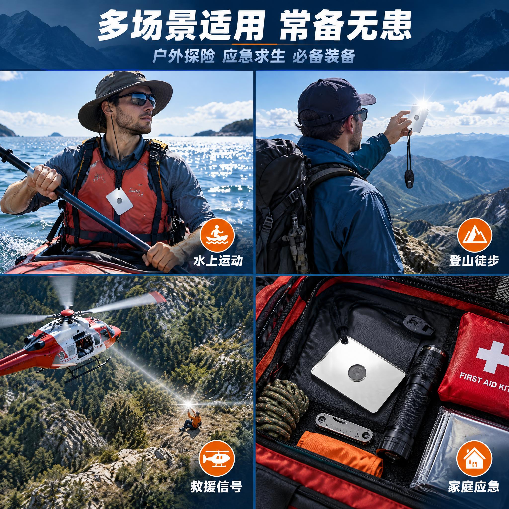 [商品] 使用【图1】户外信号镜；保留银色镜面、星形瞄准孔、黑… - 图片创意预览