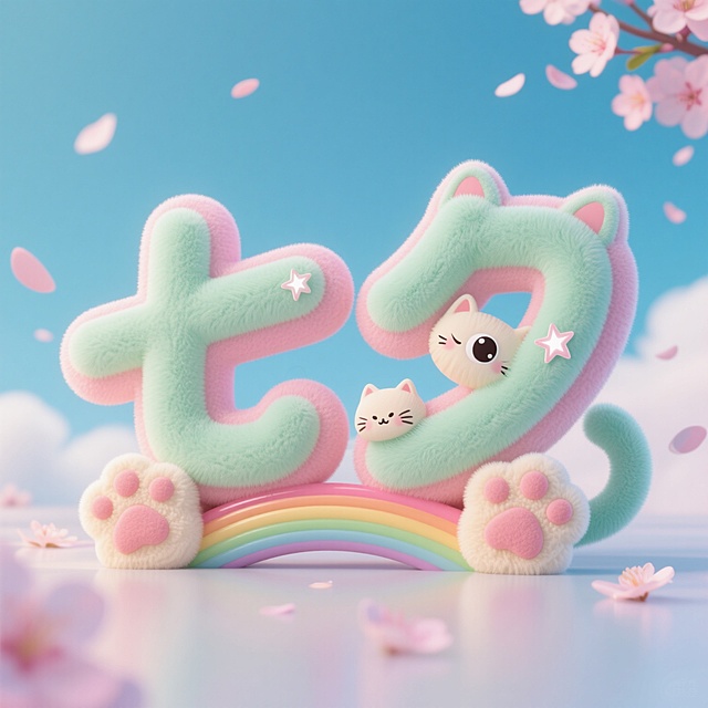 萌萌的七夕字体