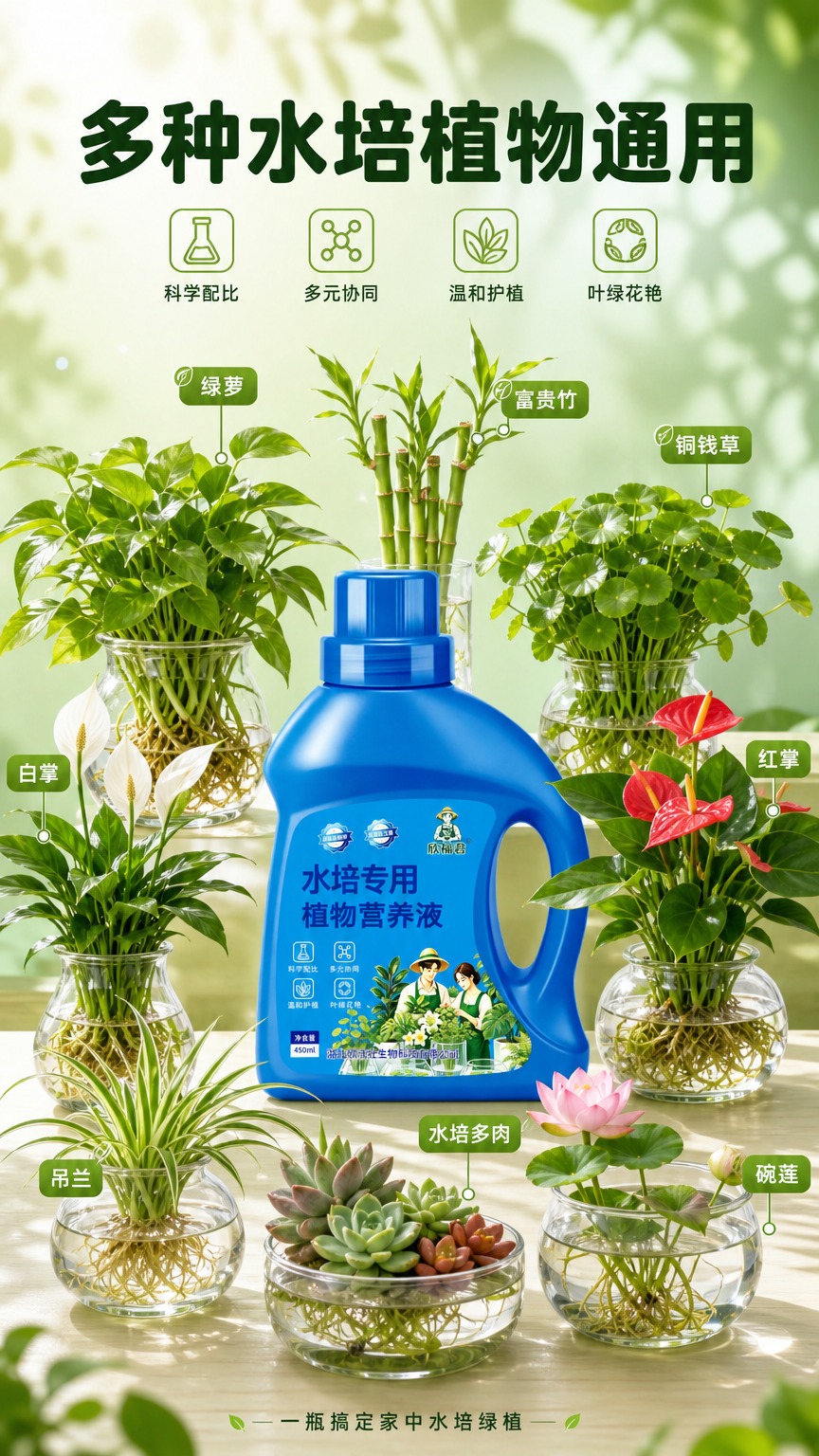 [商品] 使用【图1】欣福君水培专用植物营养液蓝色瓶装；保留瓶… - 图片创意预览