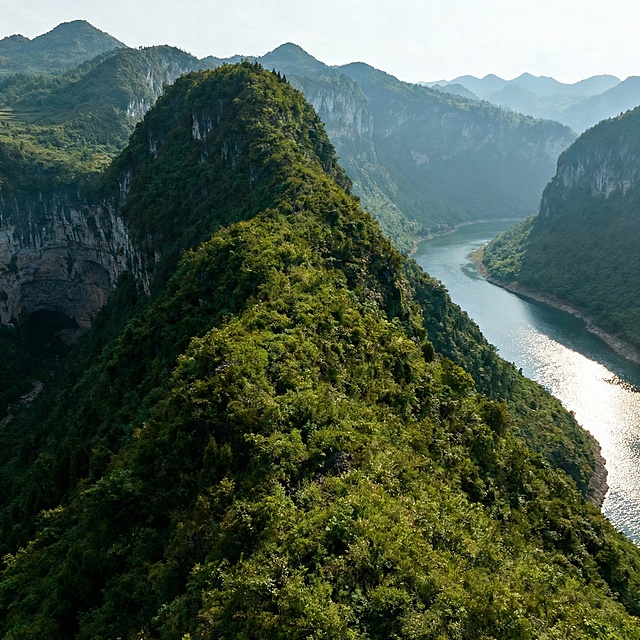 明月江街道铜锣山没有道路的自然风光图