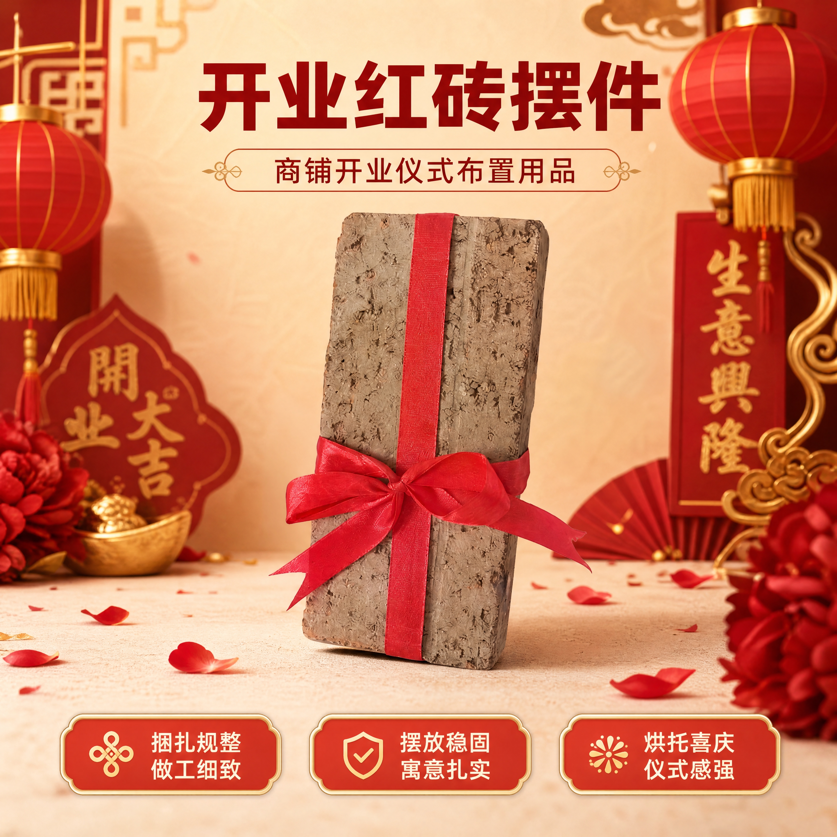 [商品] 使用【图1】红砖捆红绳摆件；保留红砖长方体形状、粗糙… - 图片创意预览