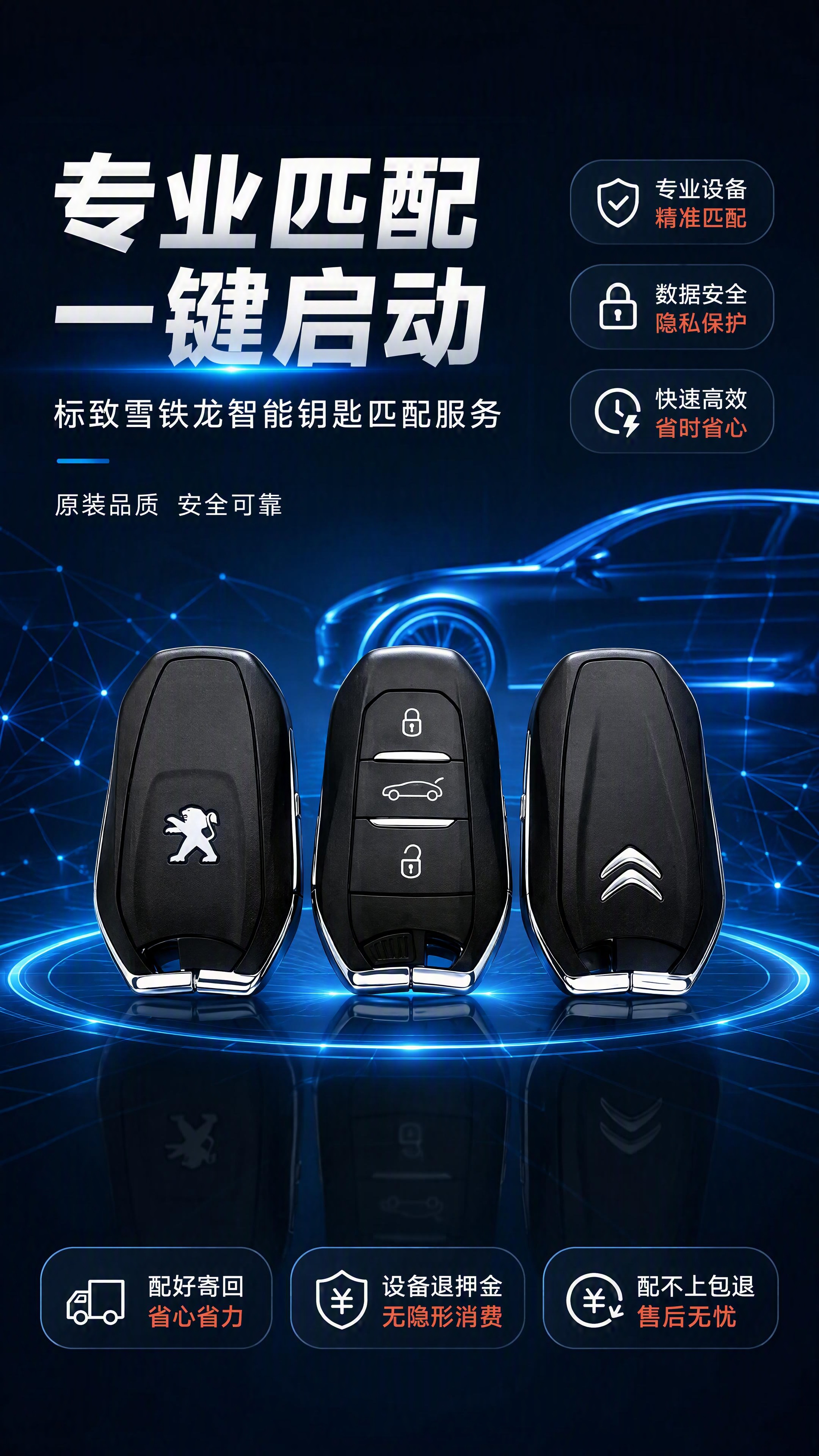 [第1张] 详情页头图-标致雪铁龙一键启动智能钥匙匹配服务主视… - 图片创意预览
