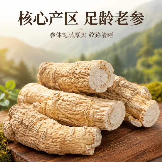[主图-2] 西洋参段核心品质展示图
[氛围风格] 真实溯源质感 自然品质感
[画质] 商业摄影质感 光线柔和通透 产品清晰真实 画面干净高级
[元素] 选取粗大西洋参段单独展示 突出参体长度和粗壮维预览效果