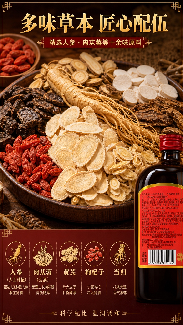 [商品] 使用【图3】参蓉酒配料标签特写图作为成分信息参考；本… - 图片创意预览