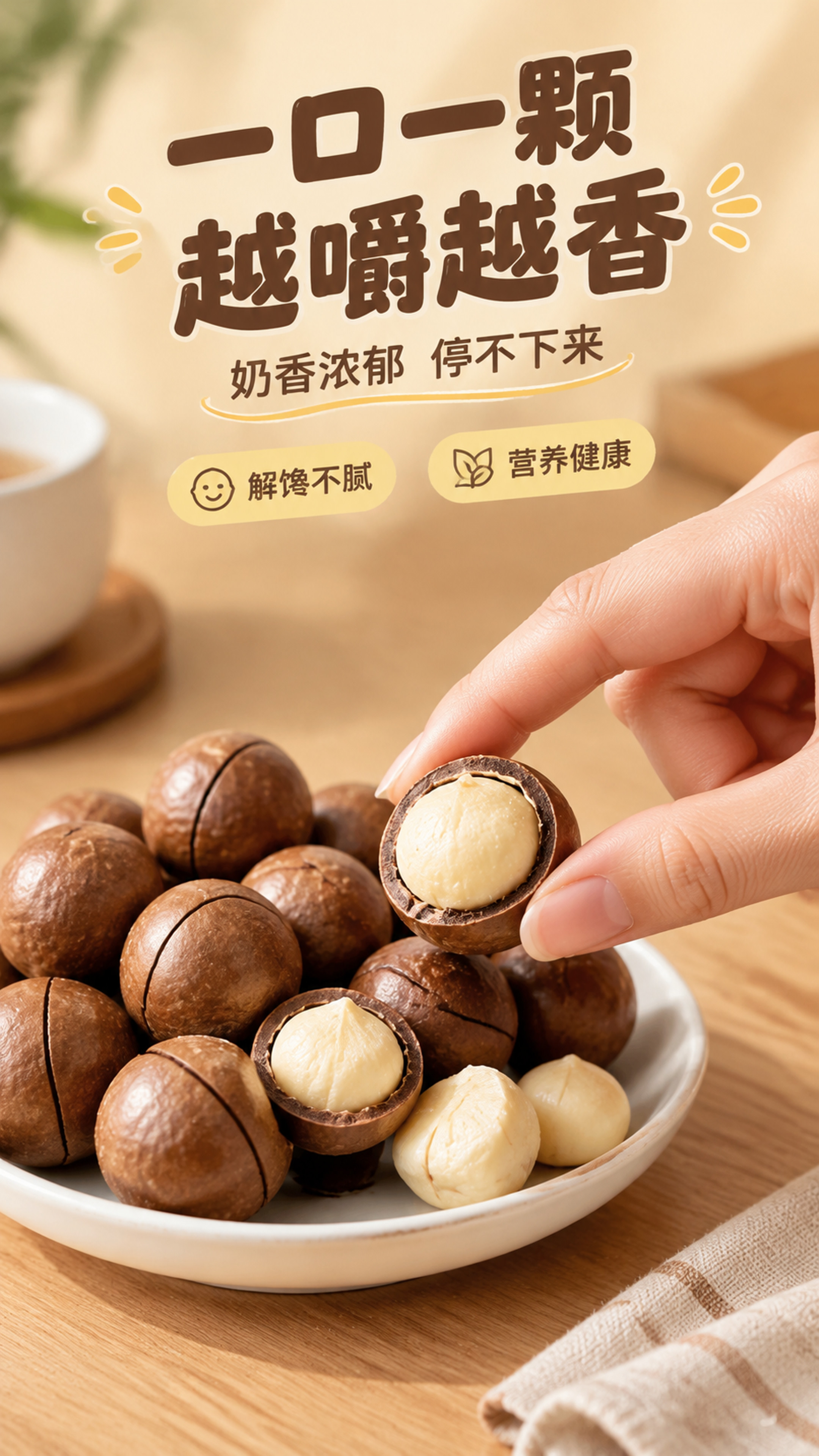 [商品] 使用【图1】夏威夷果；保留带壳开口、棕褐色硬壳、奶白… - 图片创意预览
