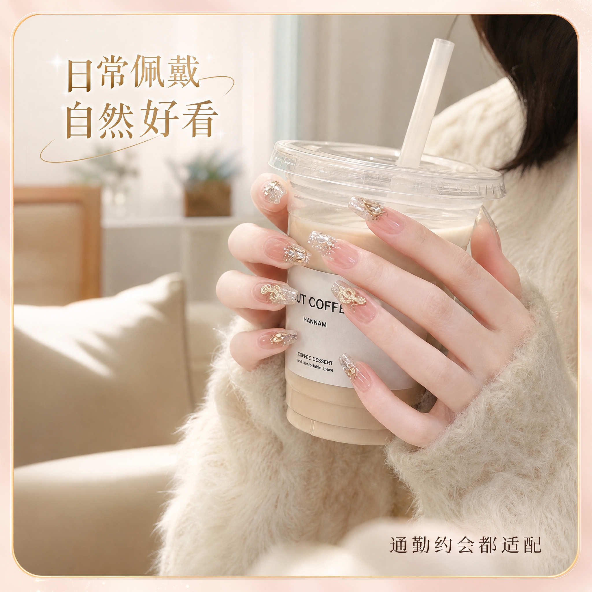 [主图-3] 使用场景展示，呈现穿戴甲在日常生活中的佩戴效果，… - 图片创意预览
