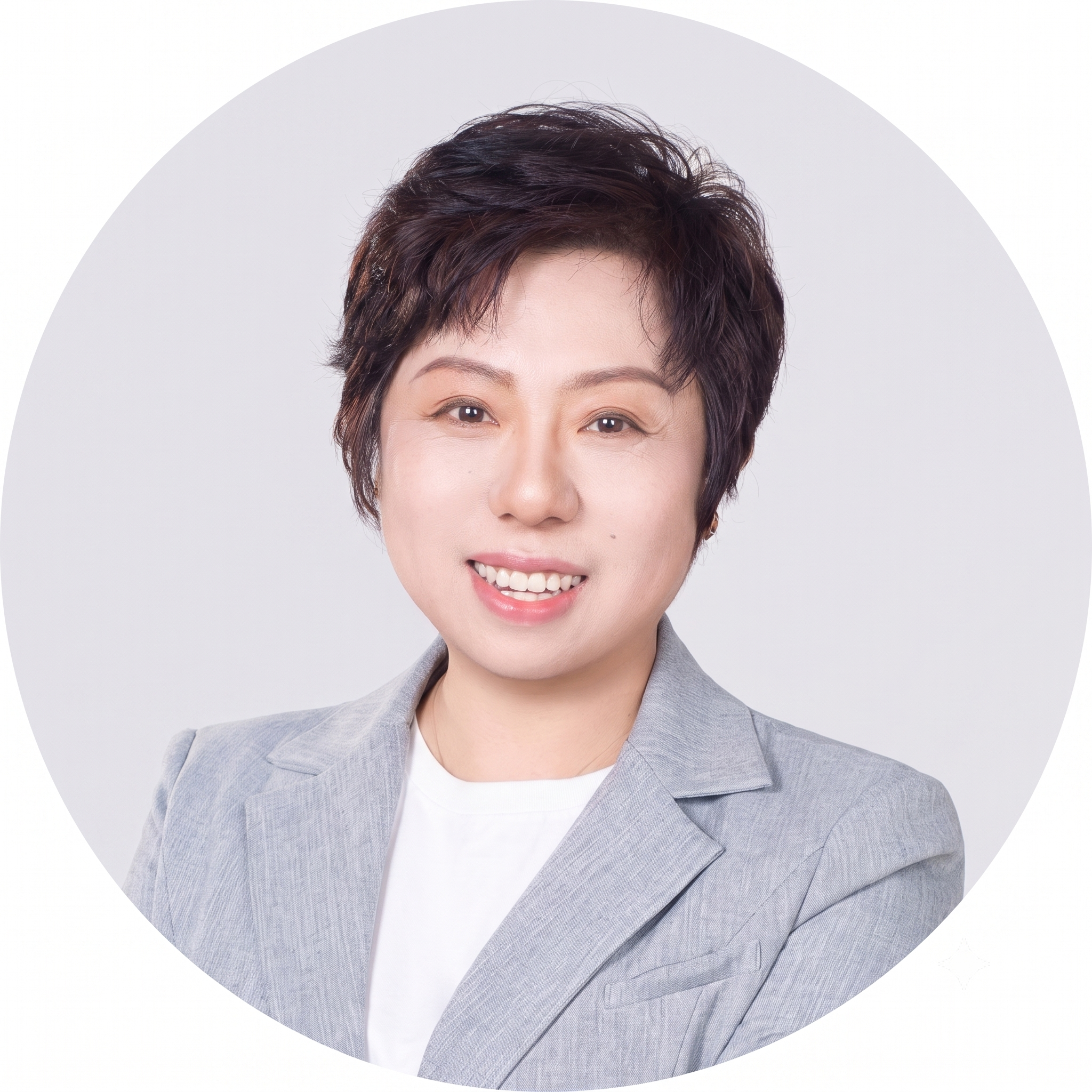 参考图中人物的脸型、发型、年龄、五官特征保持不变，生成专业职场… - 图片创意预览