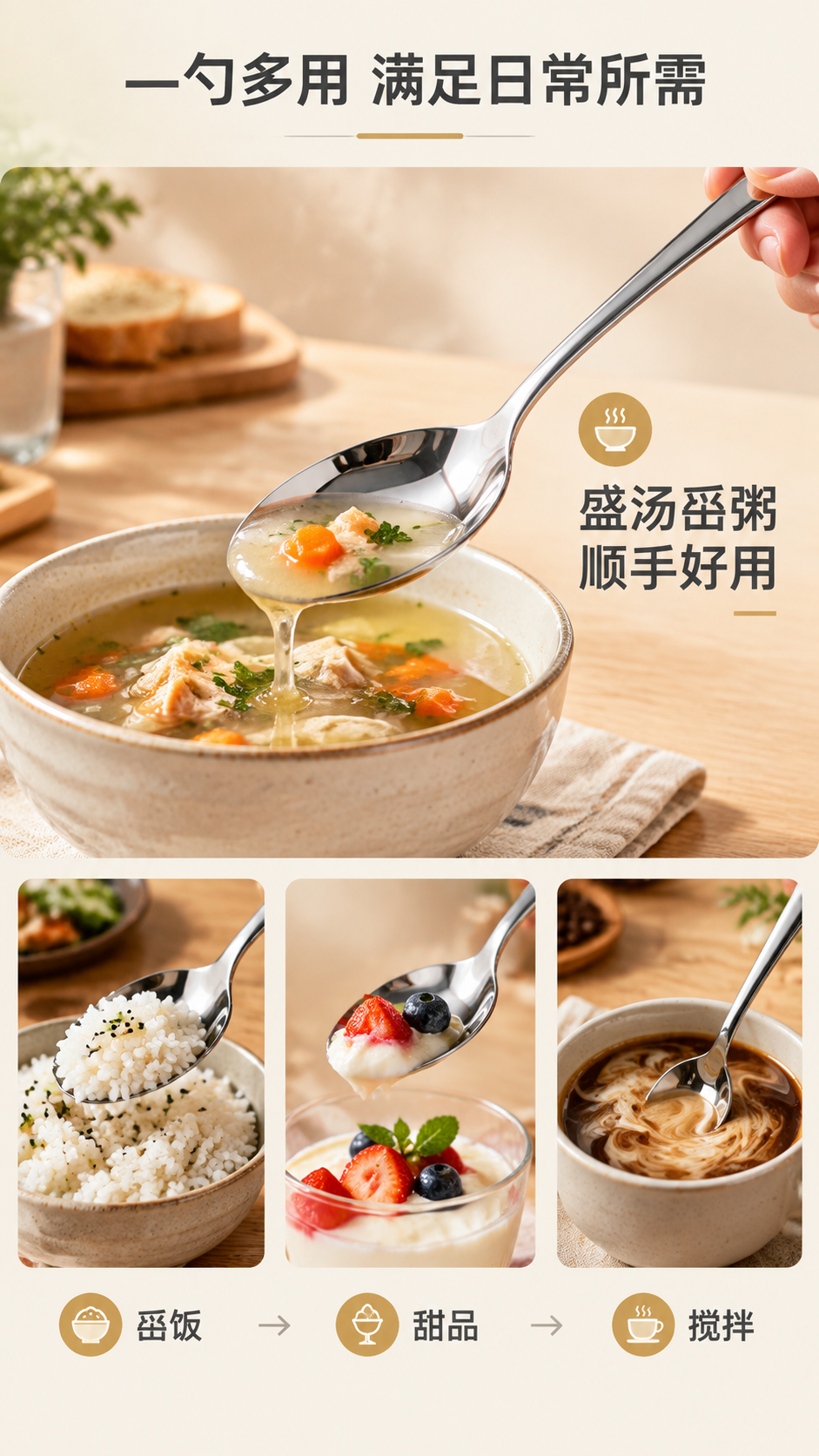 [商品] 使用【图1】银色不锈钢长柄西餐勺；保留产品原貌，分别… - 图片创意预览