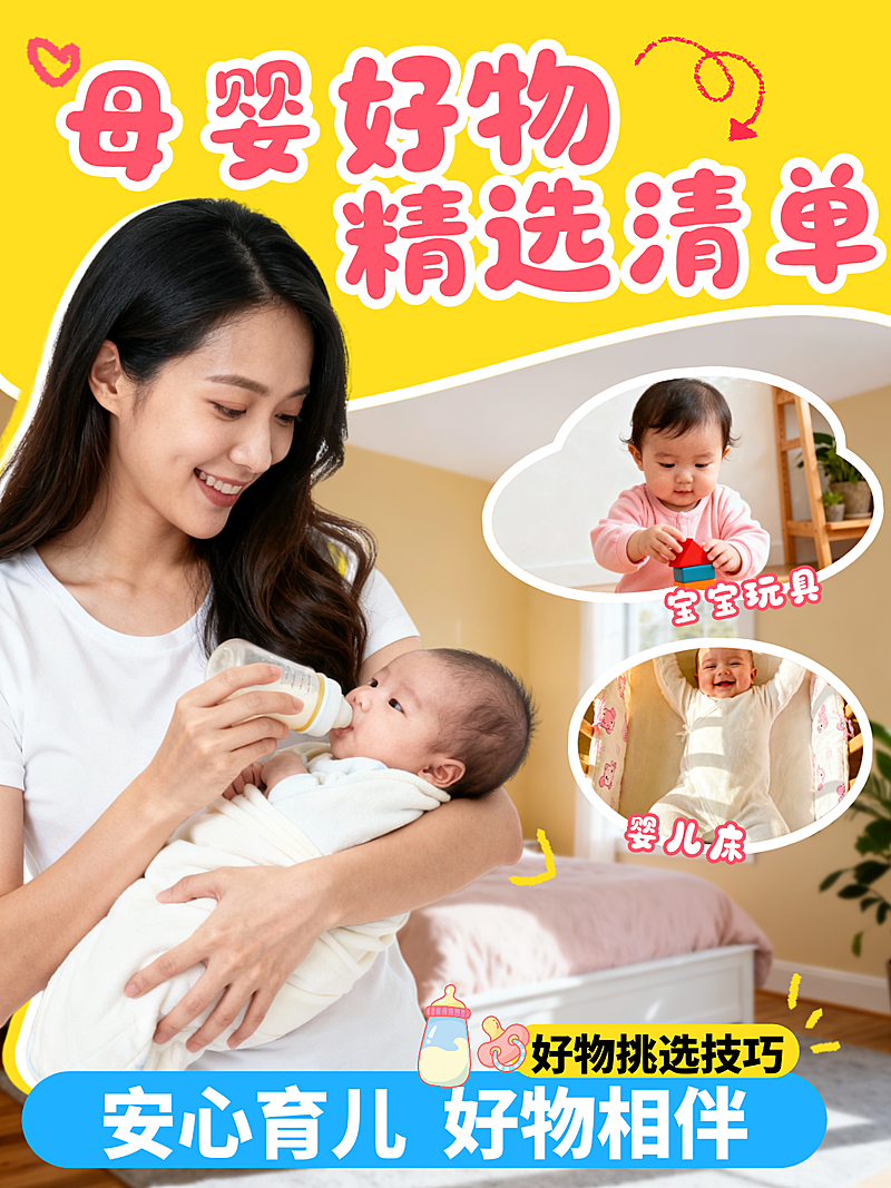 实景感人像母婴好物清单育儿干货小红书封面