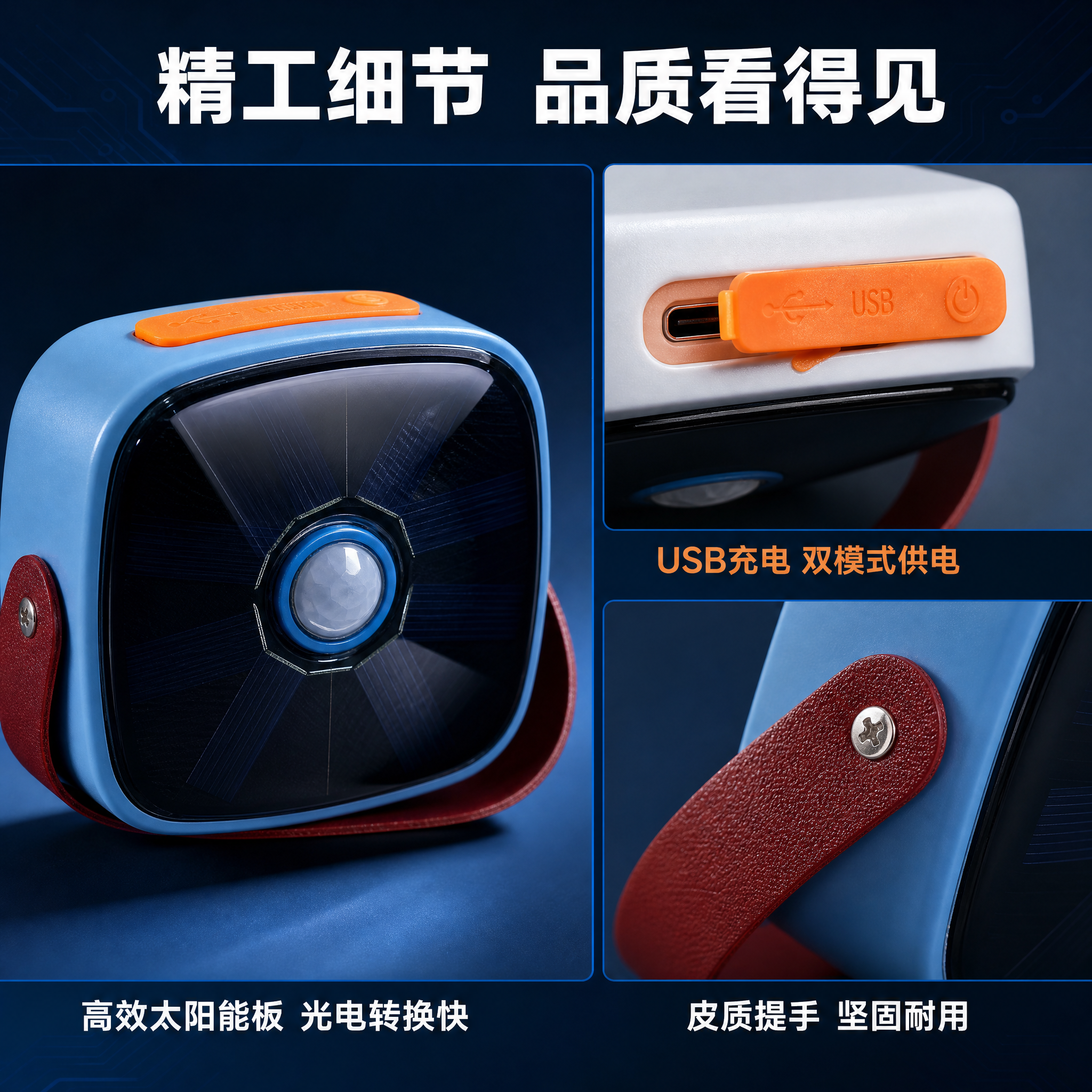 [主图-3] 太阳能帐篷灯结构细节与功能强化图。 [氛围风格]… - 图片创意预览