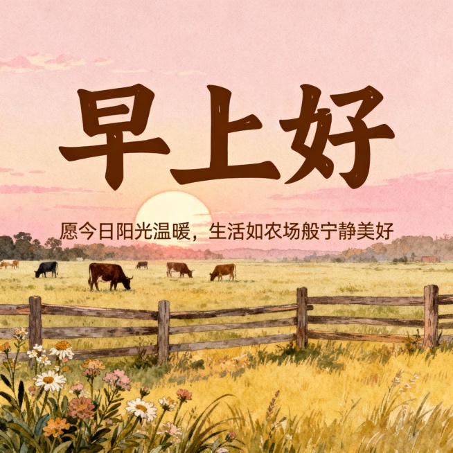 生成28张差异化的问候图片，1：1，或者3：4，文字主体是”早安“或”早上好“或“周二，你好”需要放大一点，排版和字体跟其他祝福语不一样一点，祝福语的字数20个字左右，画面可以是风景，或是人物，或是唯预览效果