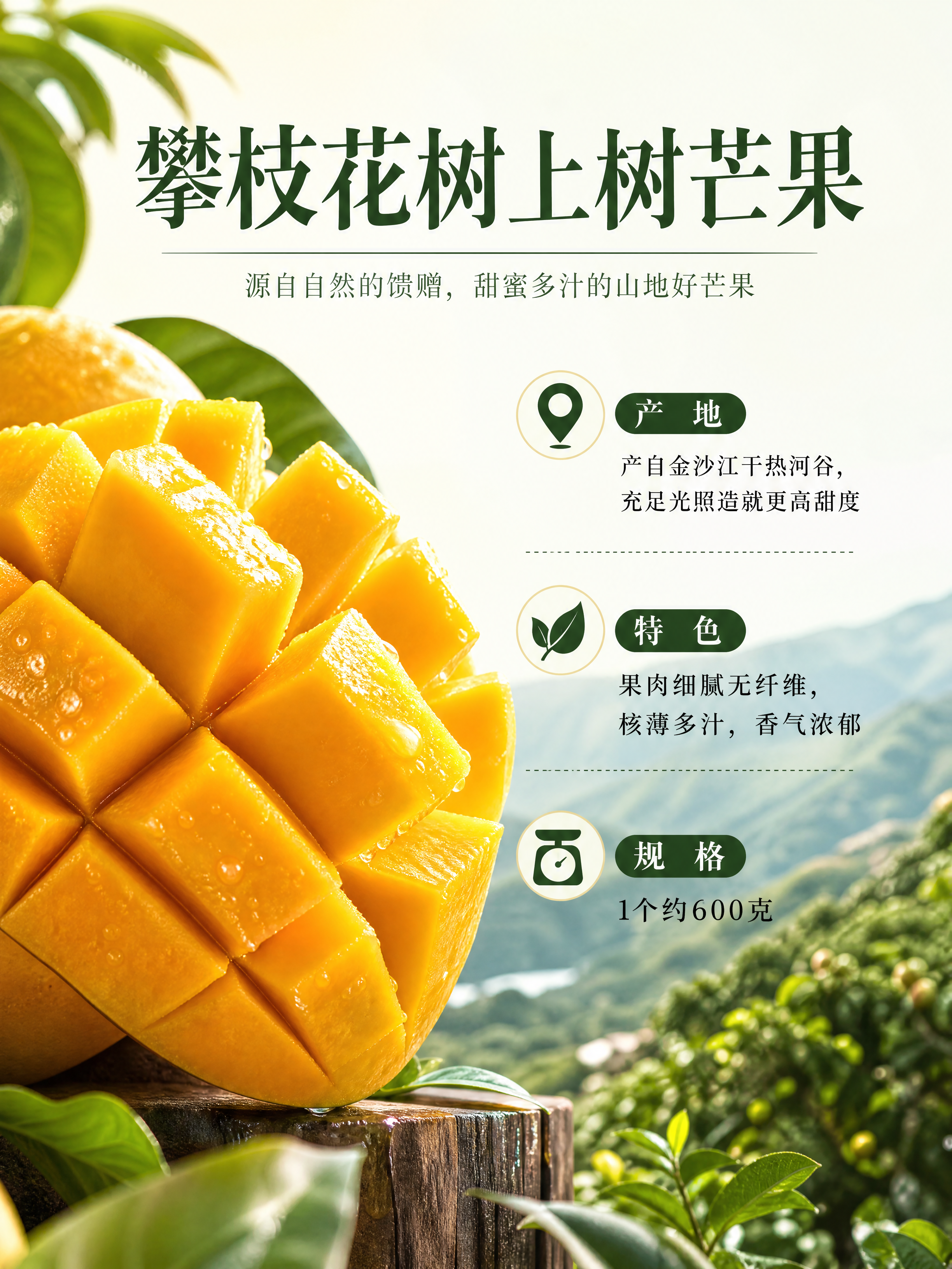 「图片1」 攀枝花树上树芒果1个 约600克 陕西大荔冬枣1盒… - 图片创意预览