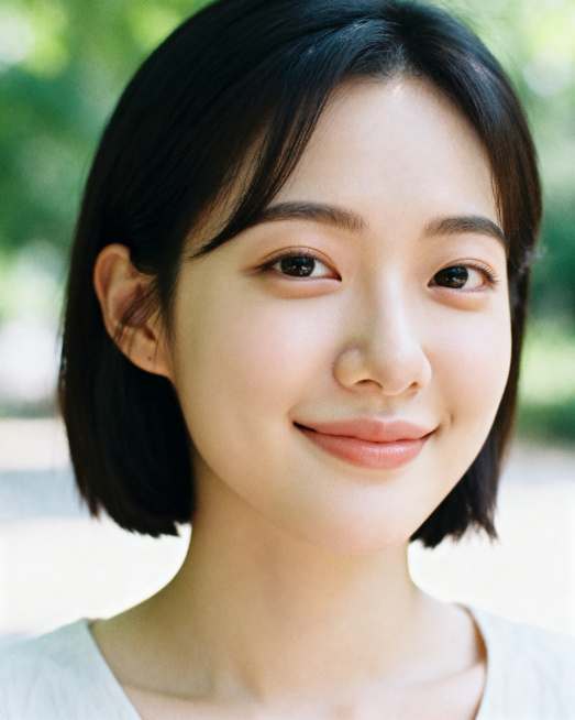 28岁东亚女性，76分颜值，清秀耐看型，鹅蛋脸/小圆脸，线条柔和不刻薄；杏眼温和，眼神干净真诚，笑起来眼弯；鼻梁中等鼻头圆润，唇形适中淡唇色；皮肤干净偏白气色好；文静端庄不张扬，淡妆，简约素雅穿搭；自预览效果