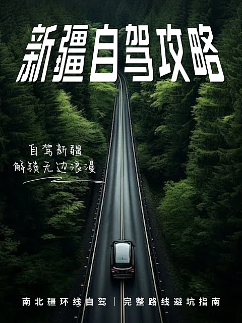 新疆实景氛围感简约排版大字报小红书封面