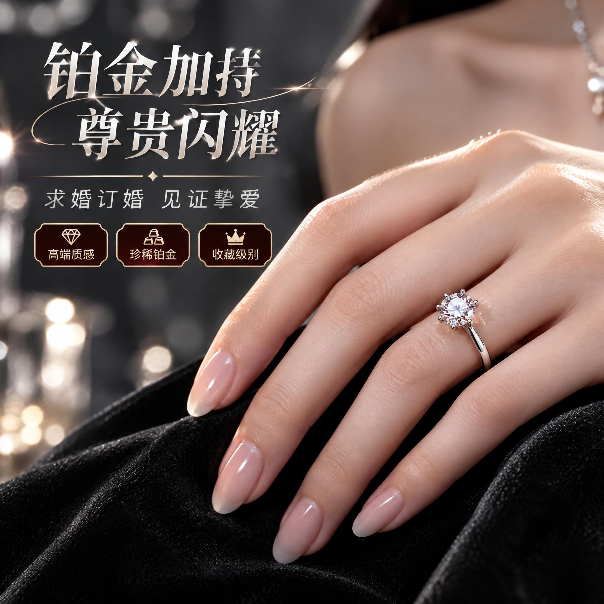 [主图-3 PT950铂金组] 佩戴展示 高端上手效果。 [统… - 图片创意预览