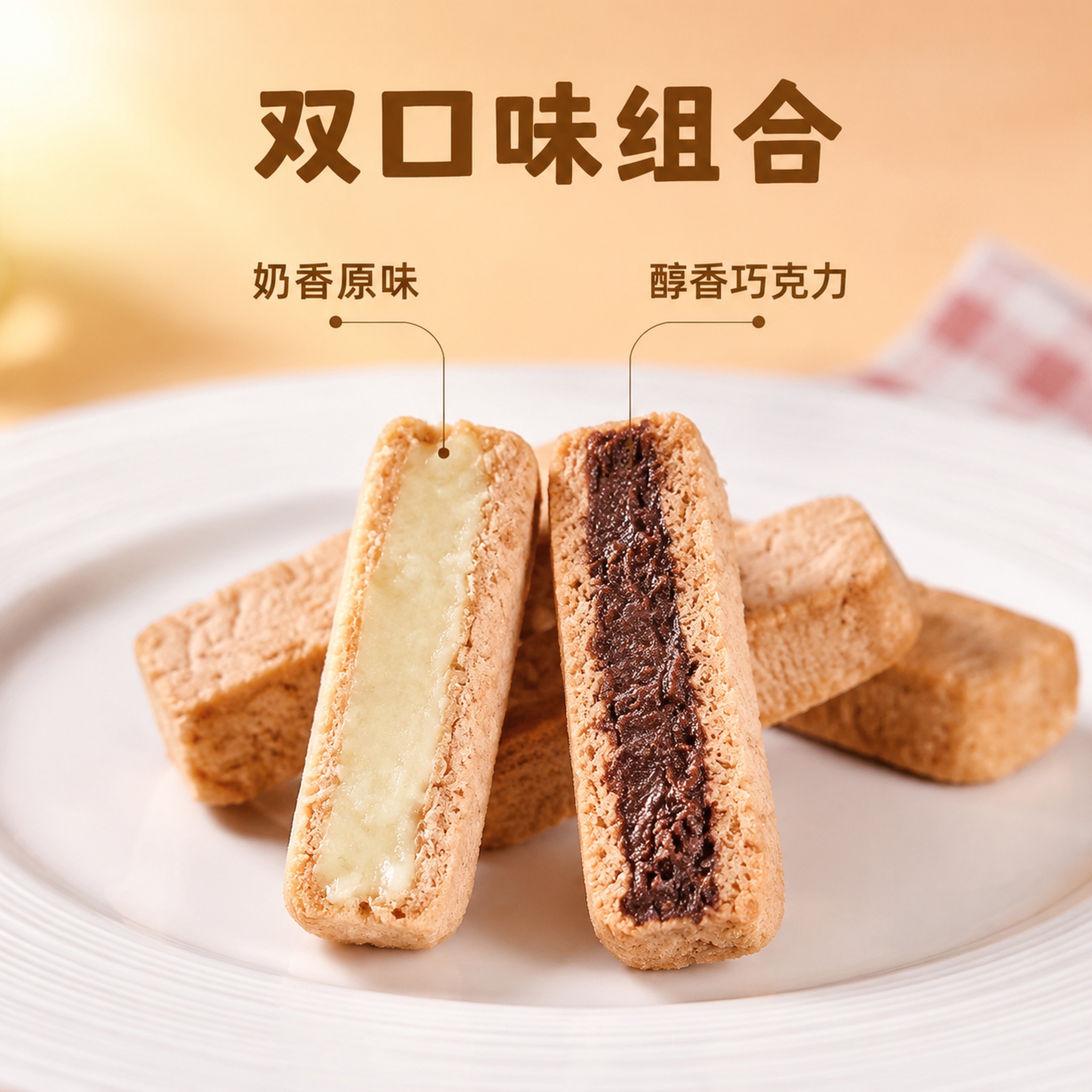[主图2]巧克力三酥双口味夹心核心亮点展示；[氛围风格]真实特… - 图片创意预览