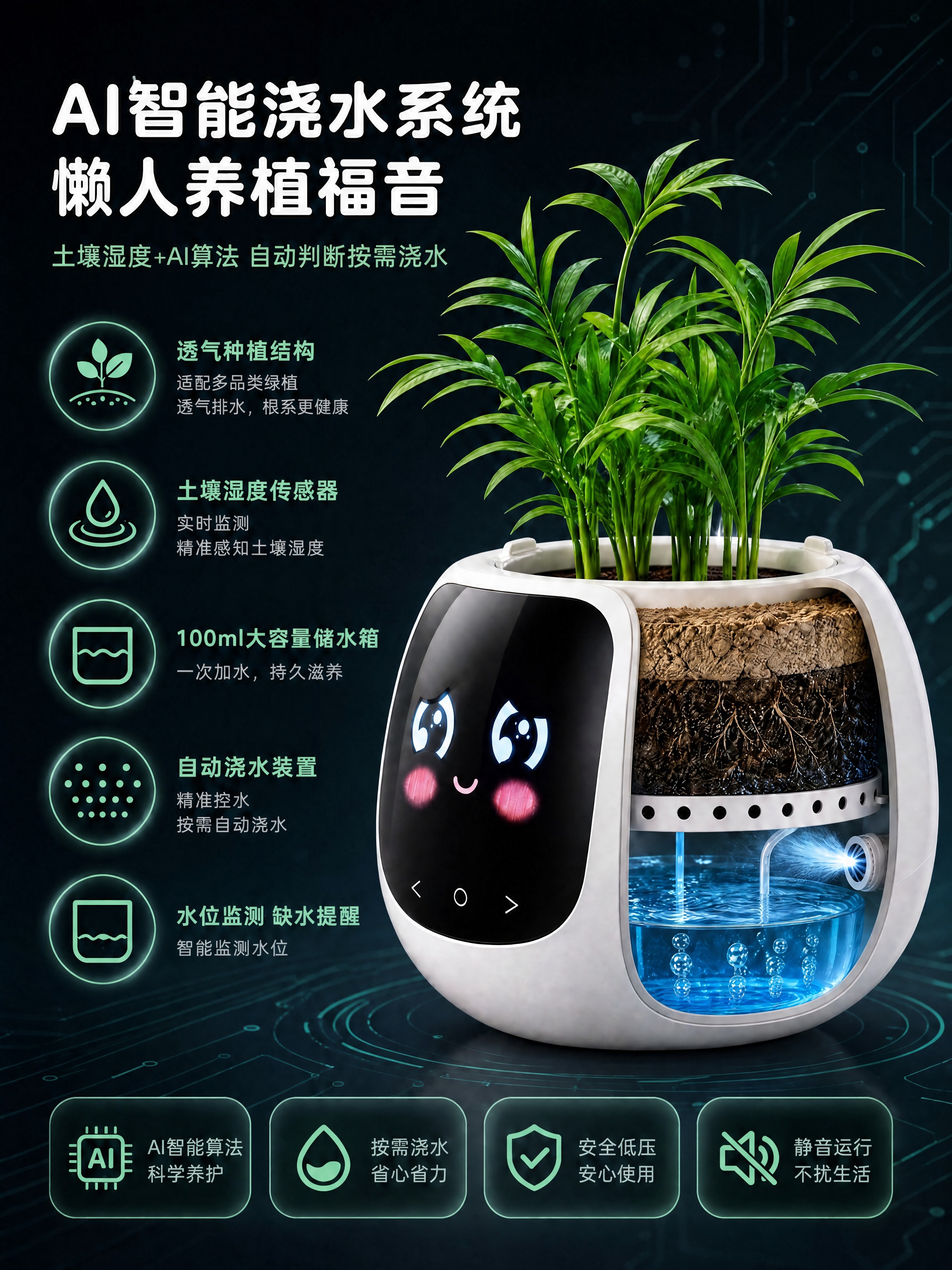 [商品] 完全保留【图1】的所有内容，只修改一处：在土壤顶部的… - 图片创意预览