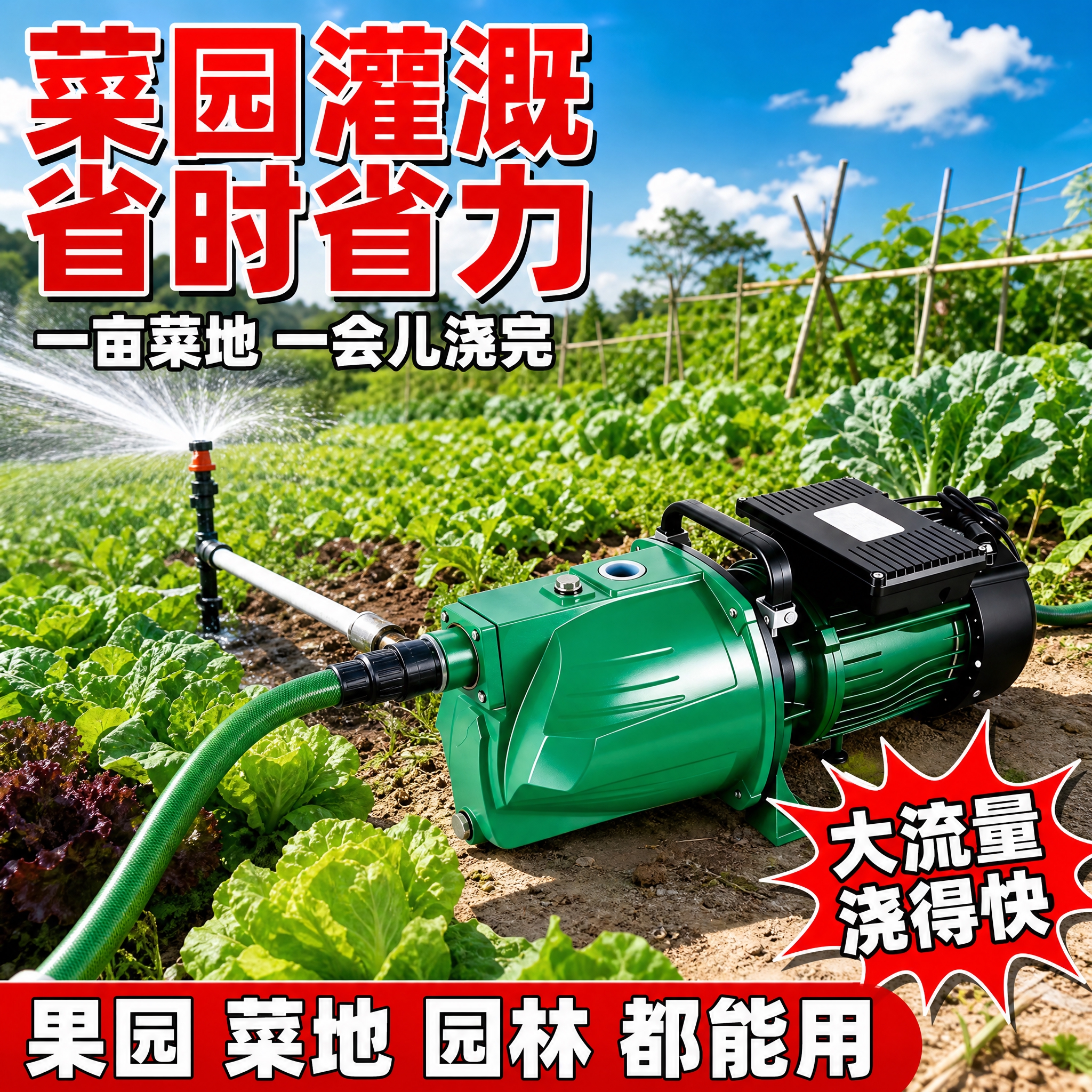 [主图-5] 菜园灌溉场景 农村菜地浇水 农用场景主图 [统一… - 图片创意预览