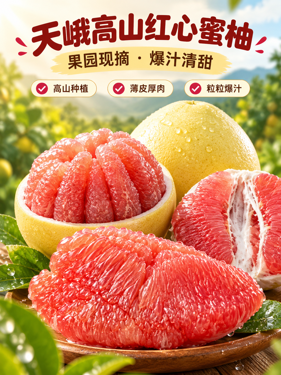 [商品] 使用【图1】红心蜜柚果肉特写、【图7】对半切开红心蜜… - 图片创意预览