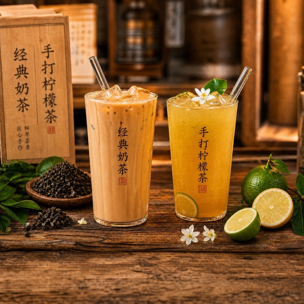 基于原图修改：1. 手打柠檬茶杯中的香水柠檬片调整位置，移到杯… - 图片创意预览