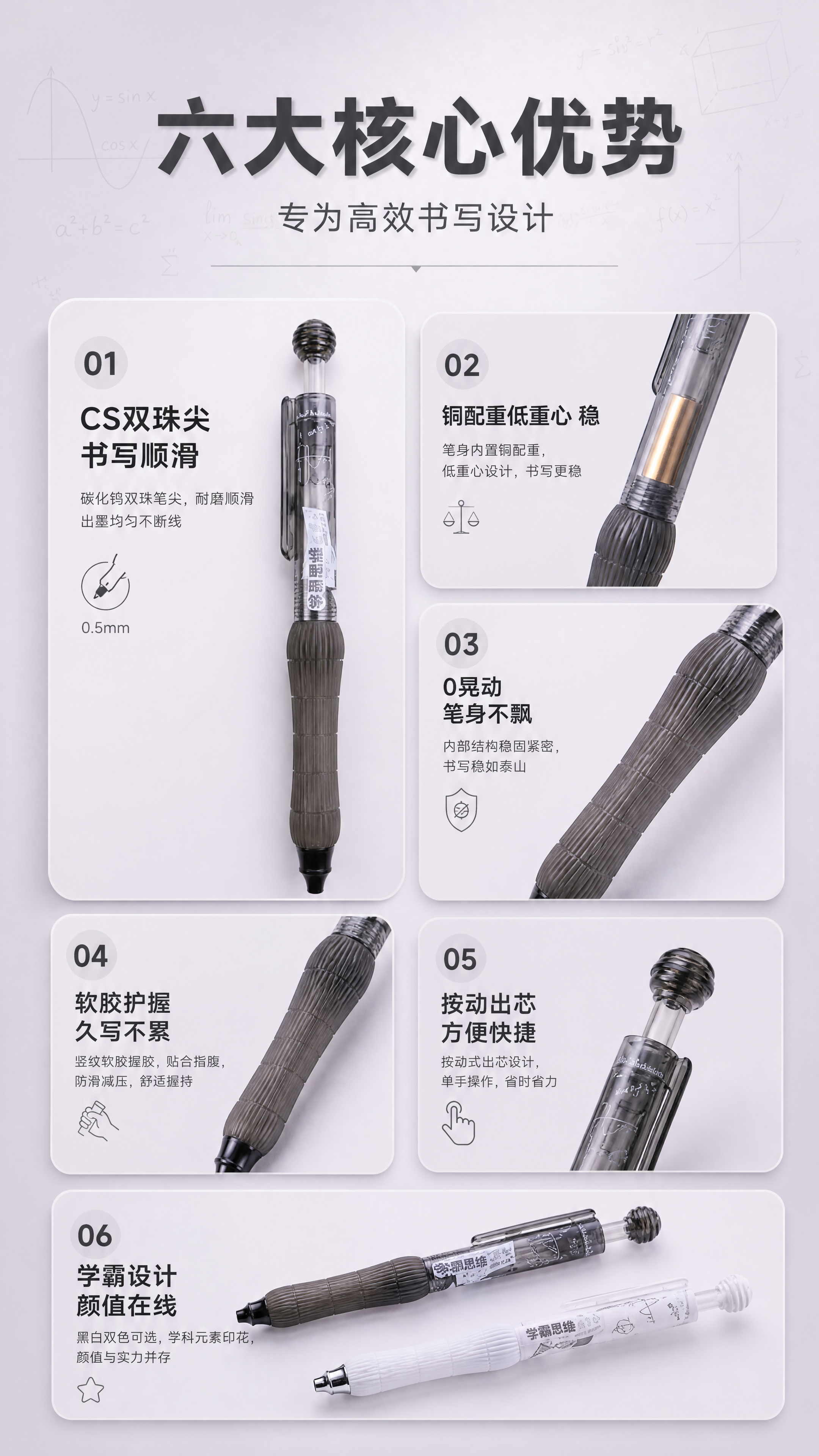 [商品] 使用【图2】黑色款笔、【图3】白色款笔；保留笔身结构… - 图片创意预览