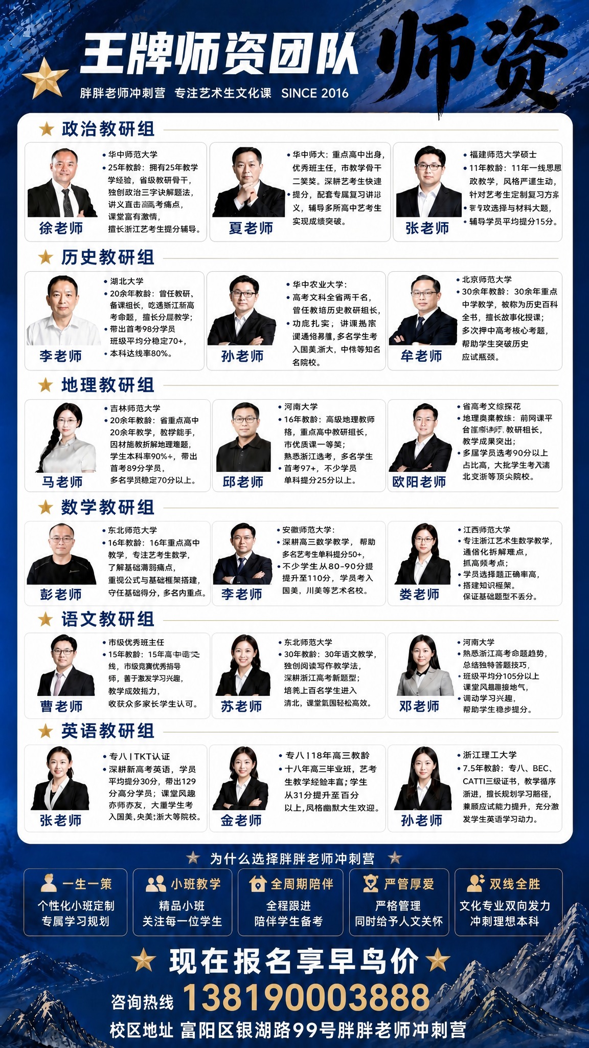 基于参考图的版式和18位老师的照片形象完全保留不变，只替换每位… - 图片创意预览