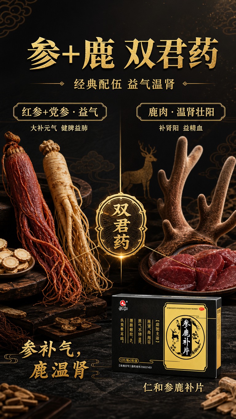 [商品] 使用【图1】仁和参鹿补片黑色药盒；保留所有包装原貌；… - 图片创意预览