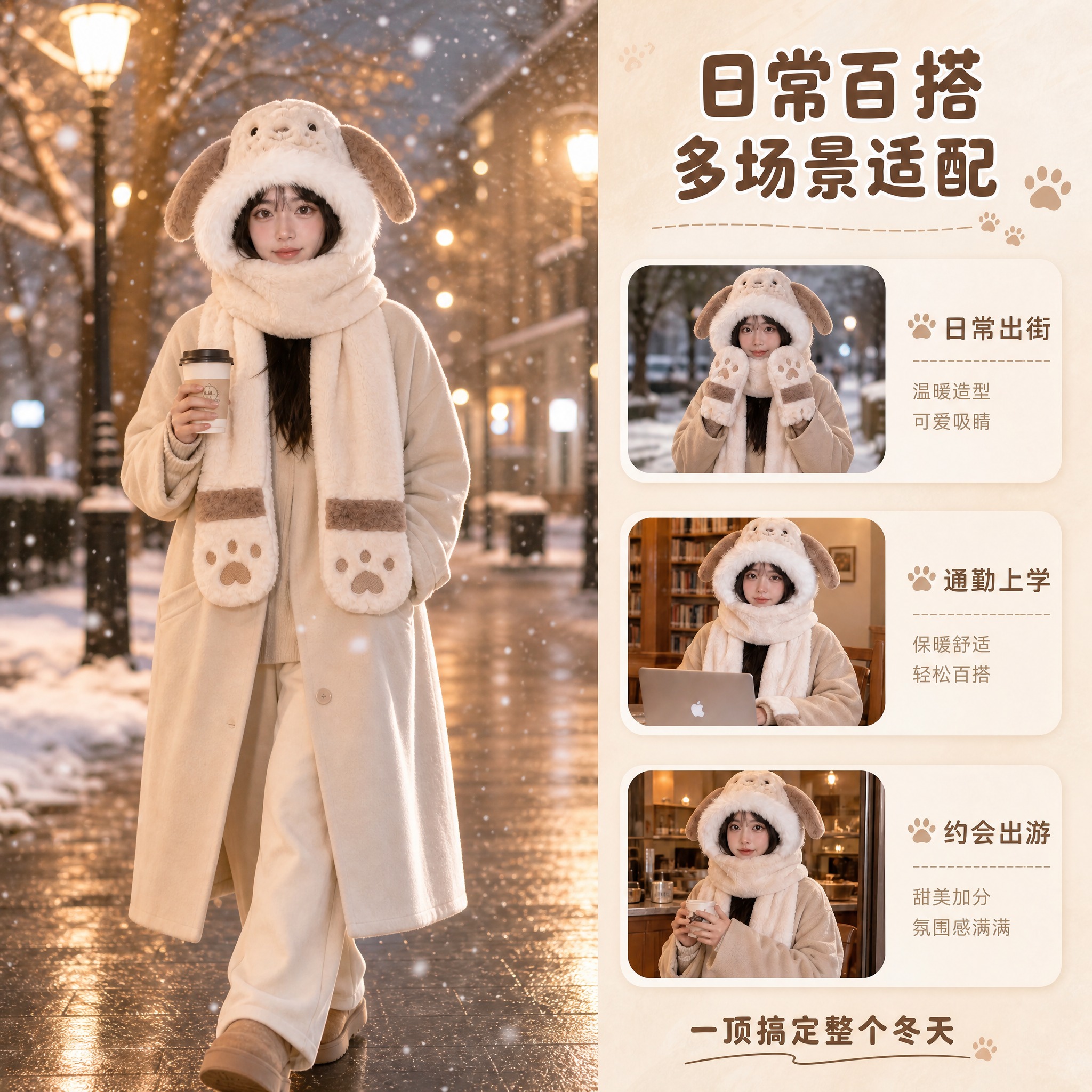 [主图-4] 多场景穿搭展示 日常百搭卖点图 [统一基调] 1… - 图片创意预览