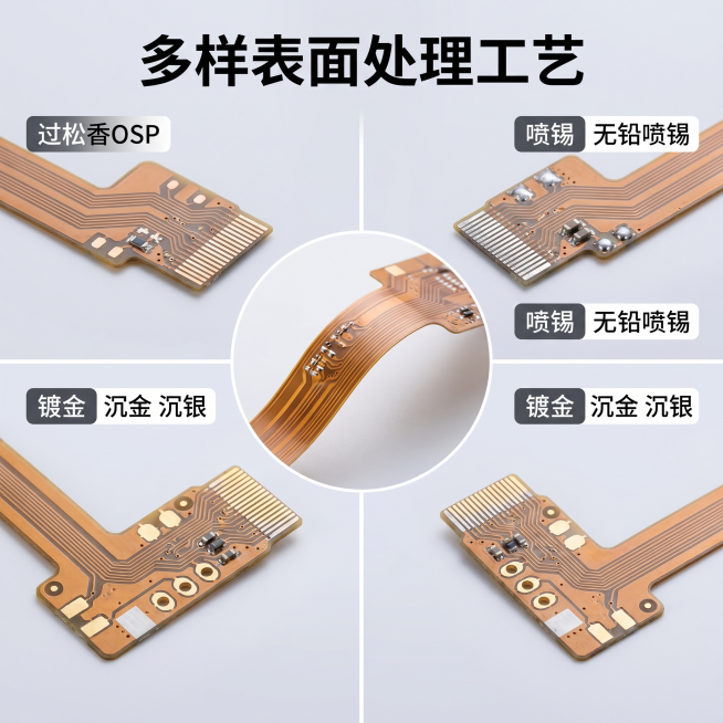 [主图 2] FPC柔性线路板核心优势亮点展示图；[氛围风格] 延续首图工业科技风，专业清晰；[画质] 商业摄影质感，光线通透，细节清晰，画面干净高级；[元素] 主区域放大展示一片超薄弯折的FPC排线预览效果