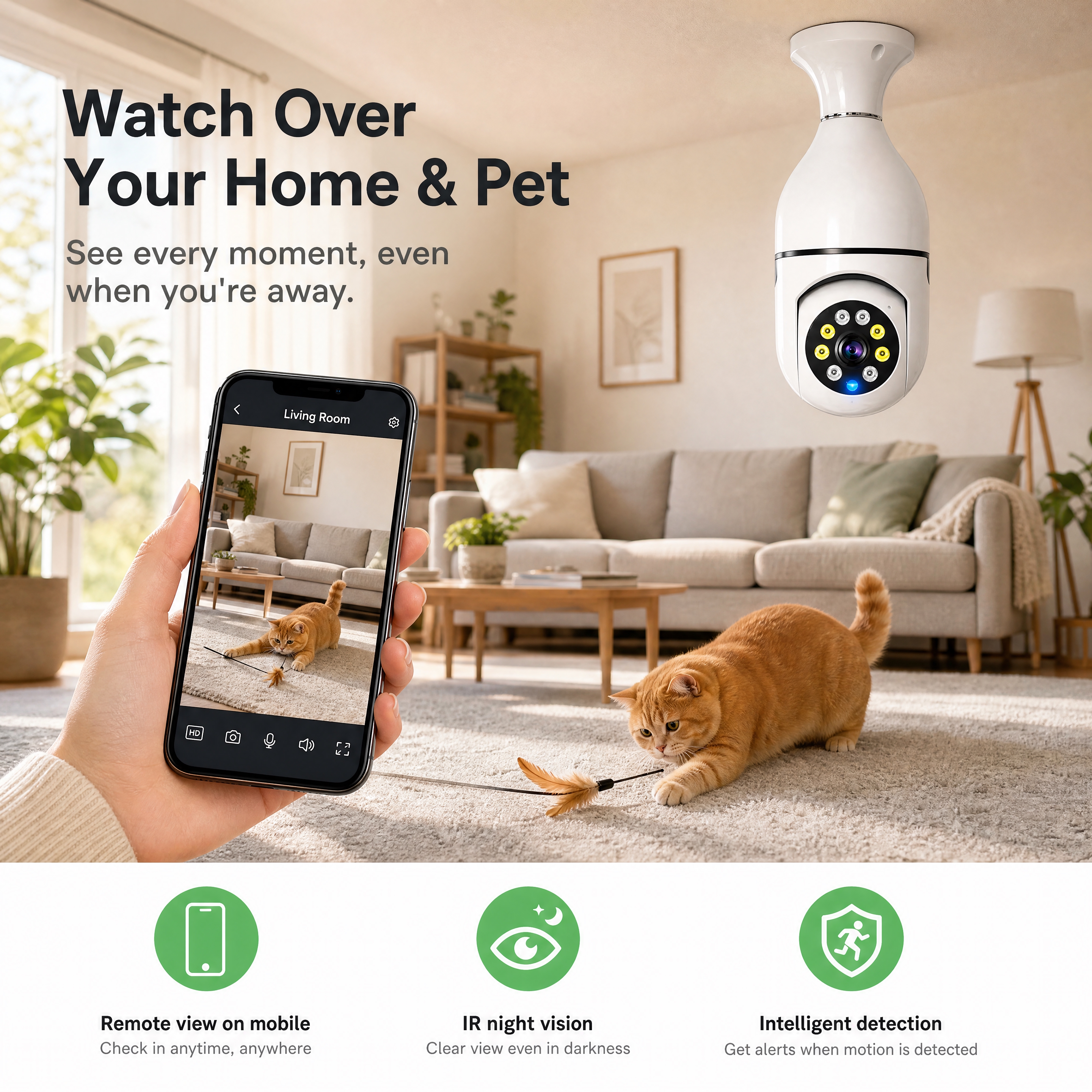 [单张主图] Bulb Security Camera灯泡式监… - 图片创意预览