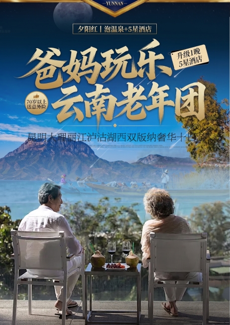 把5星云南改成云南老年团，图片清晰度改成16K以上，其他的不改变预览效果