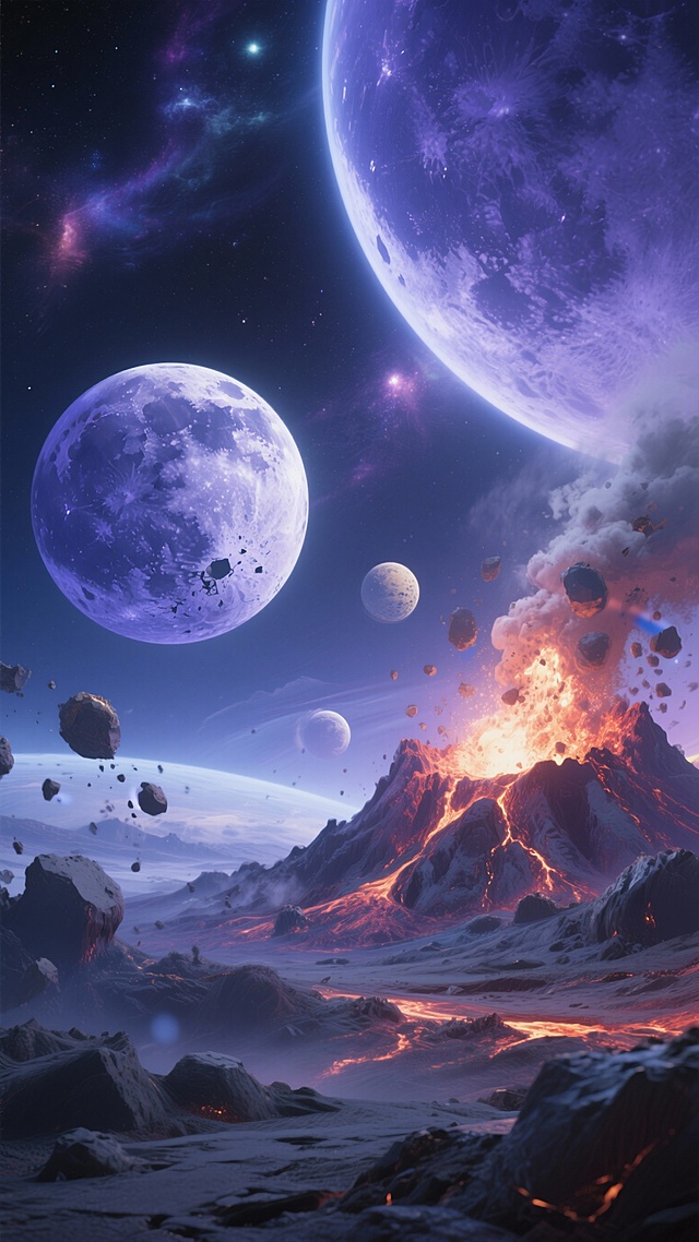 帮我生成50张关于月亮或者星球的图片