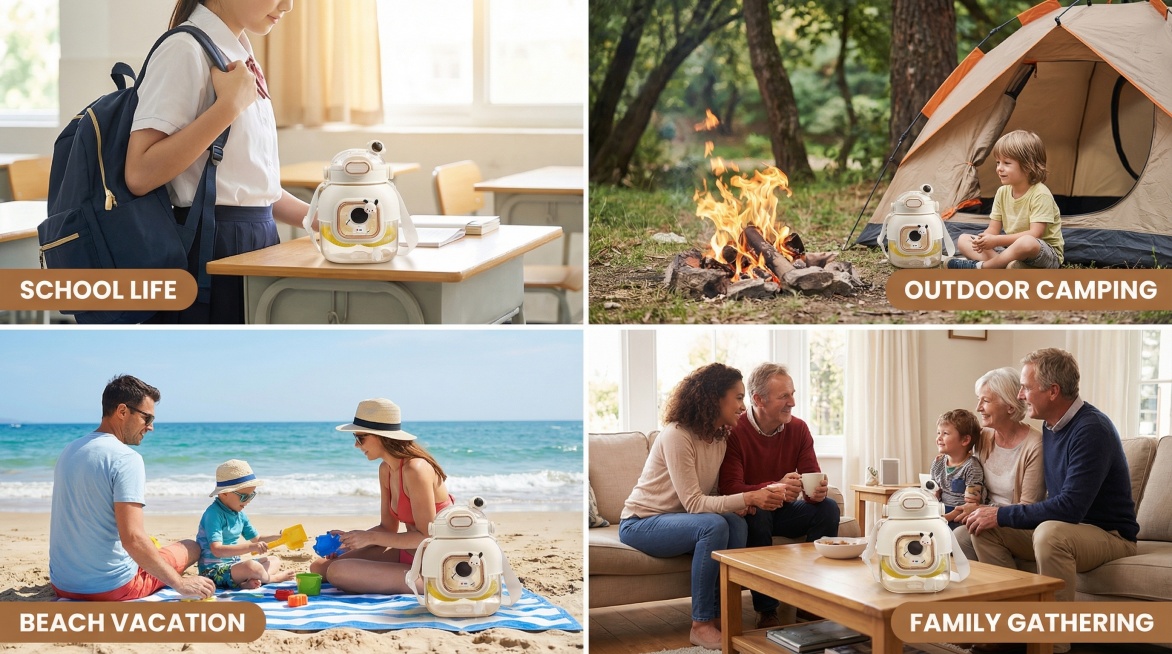 参考图1到图4图片风格素材，用图5的产品生成一套类似的亚马逊A+套图，销售往美国，语言为英语，比例为2:1图5产品不变预览效果