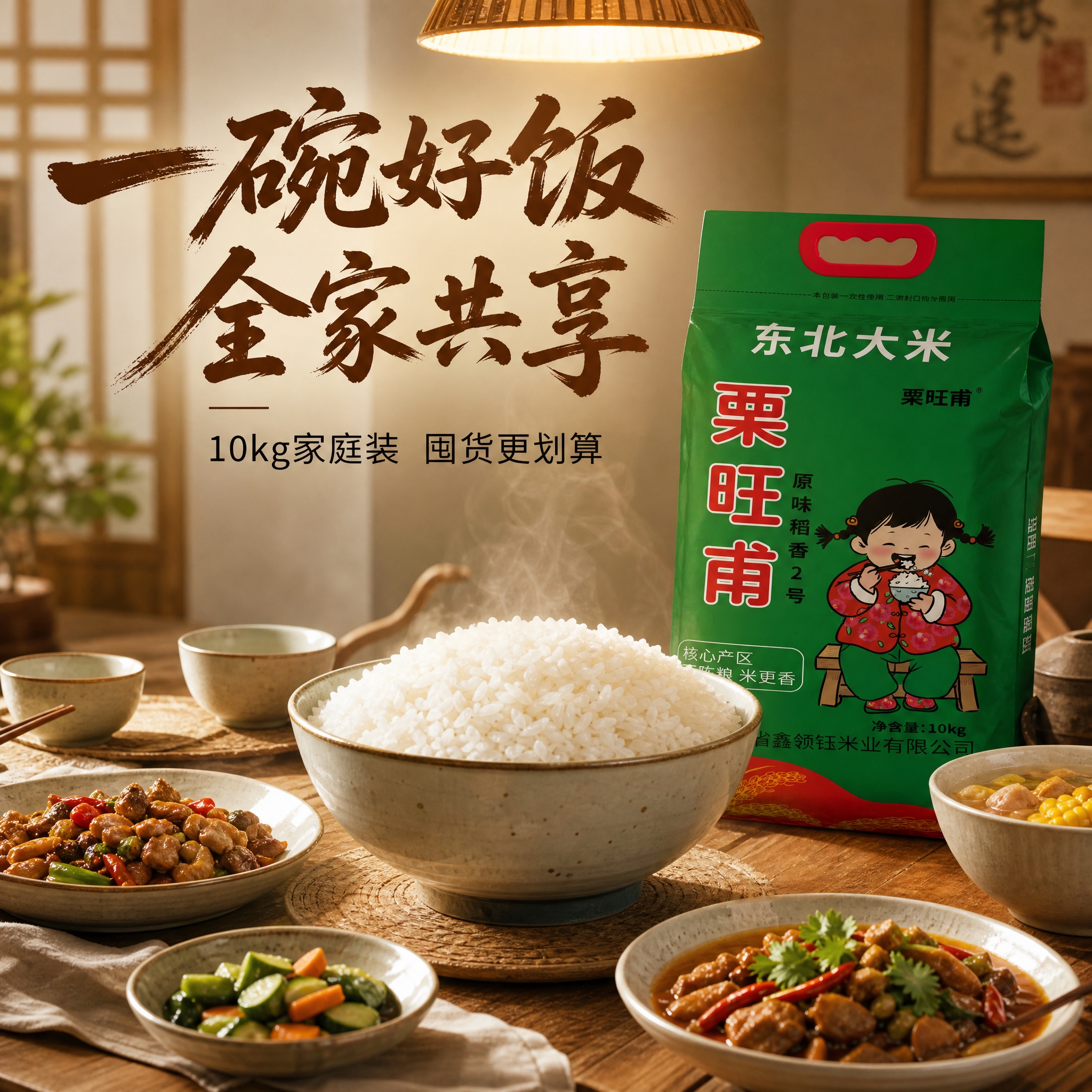 [主图-4] 家庭餐桌场景图，营造日常食用的温馨生活感。 [统… - 图片创意预览