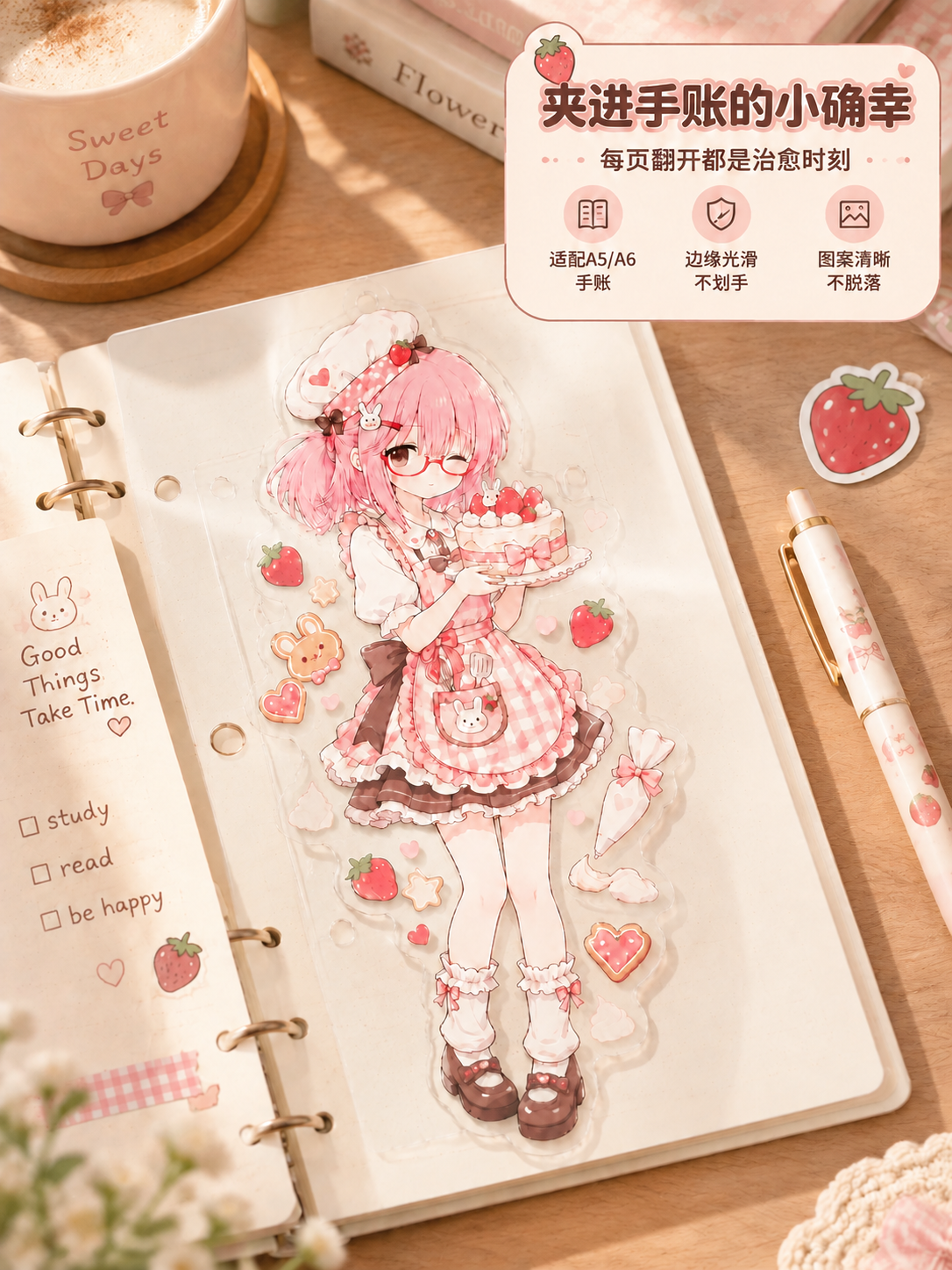 [商品] 使用【图1】手账场景中的卡通女孩分隔页；将材质从亚克… - 图片创意预览