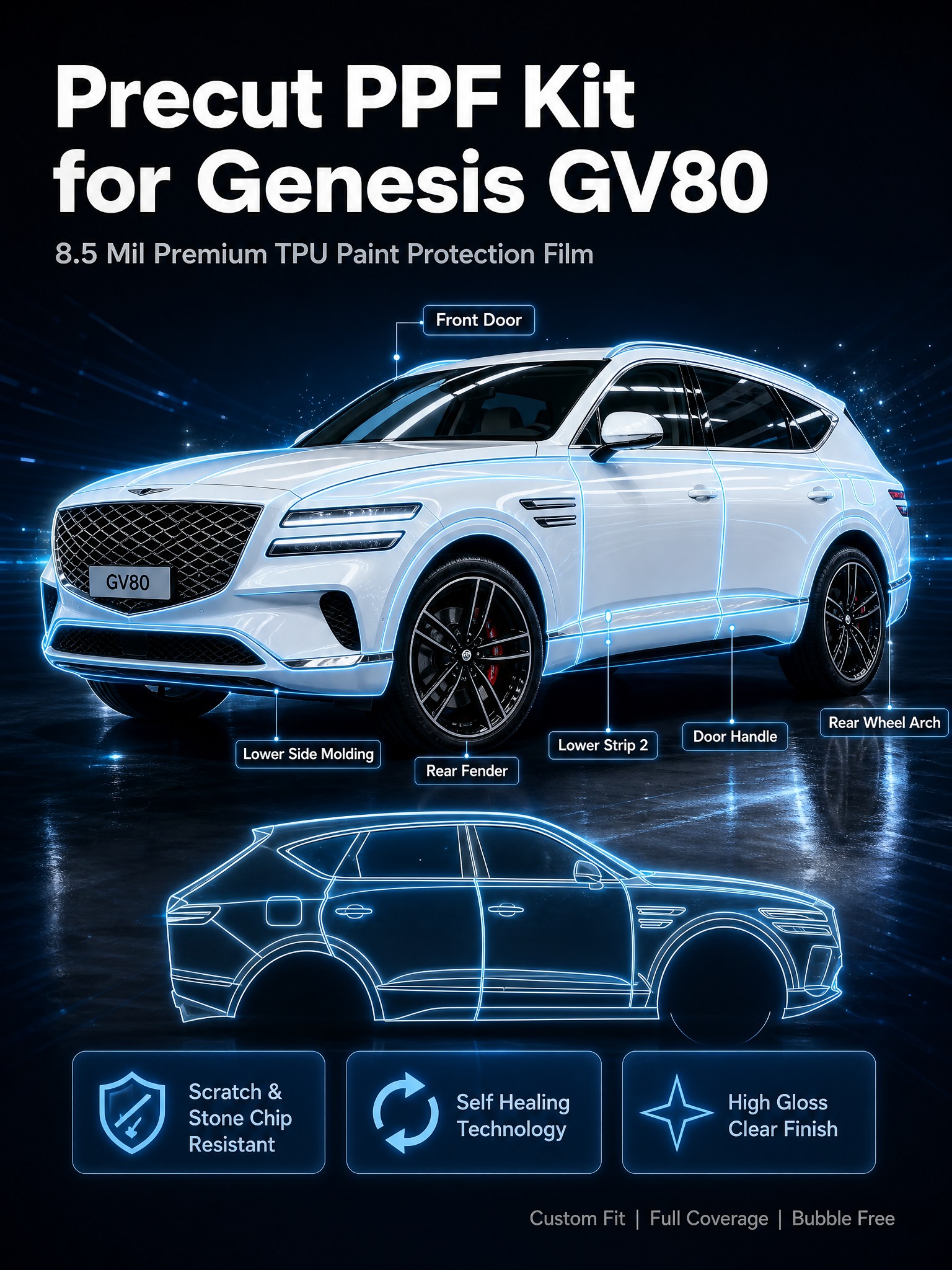 [商品] 使用【图1】捷尼赛思GV80 PPF预裁切套件产品图… - 图片创意预览