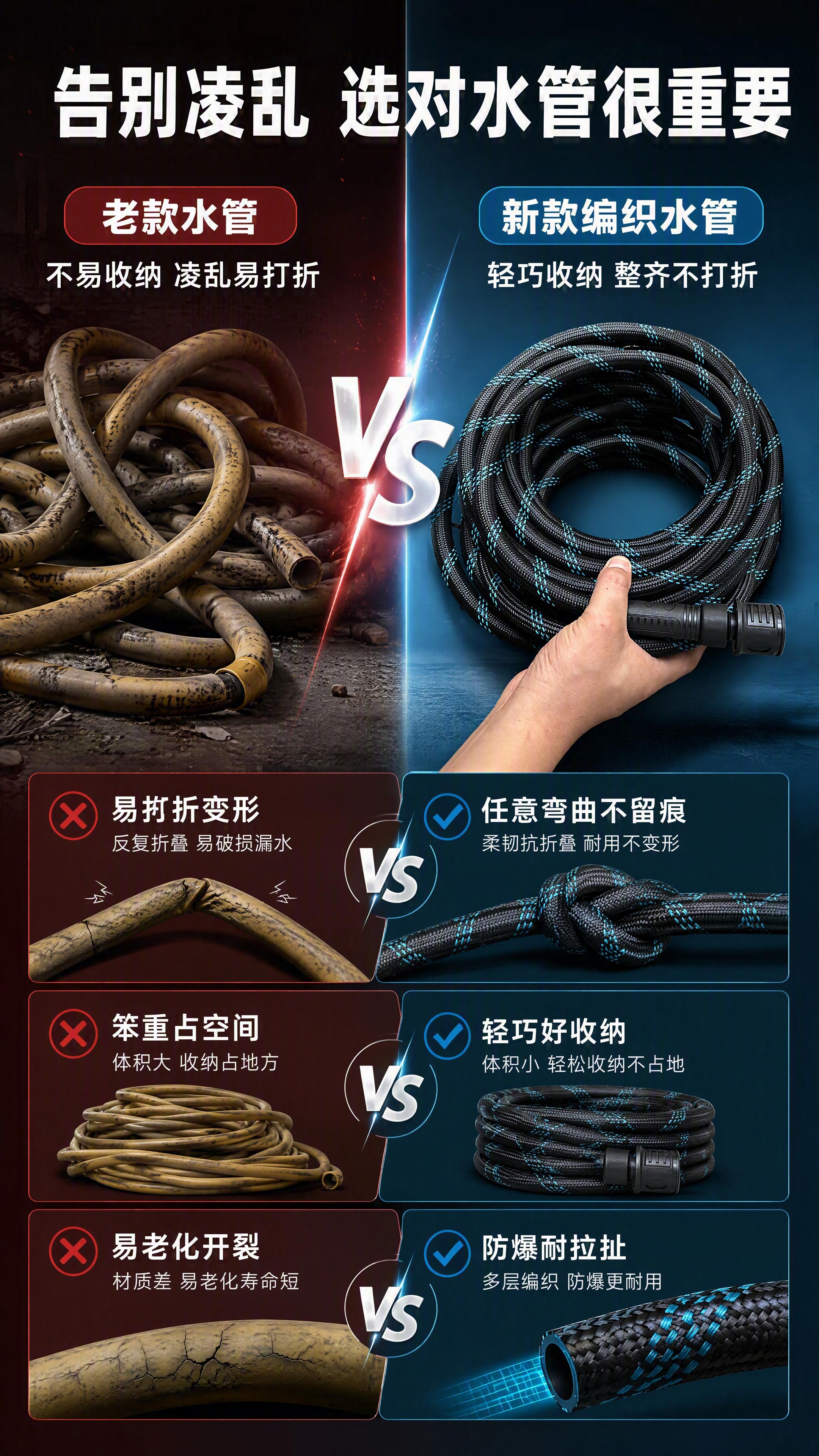 [第3张] 详情页新旧对比页-老款水管vs新款编织水管对比。本… - 图片创意预览