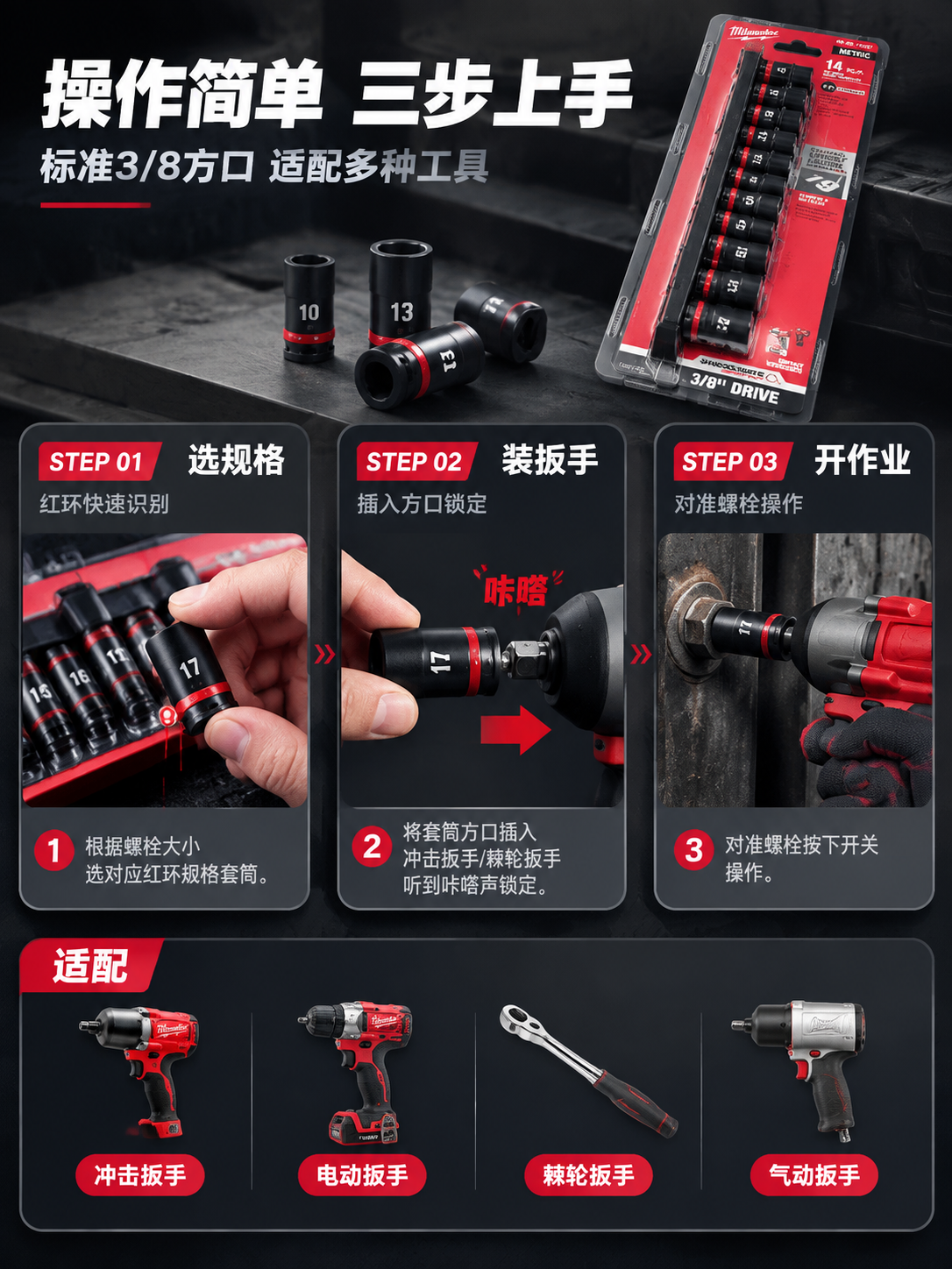 [详情页-8] 使用操作演示页，安装使用步骤与适配工具。 [商… - 图片创意预览