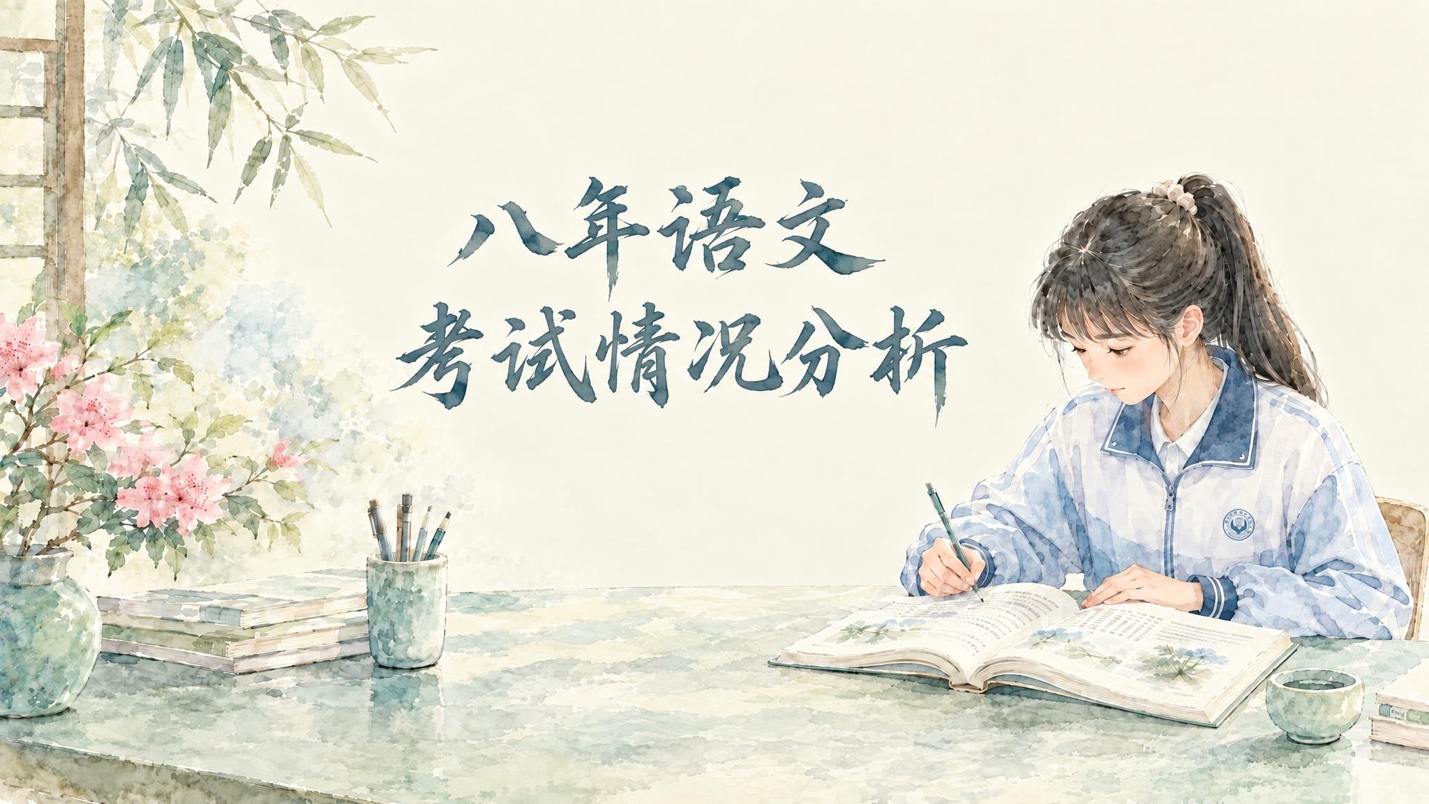 在图片中间留白处添加文字，分上下两行排列：上行"八年语文"，下… - 图片创意预览