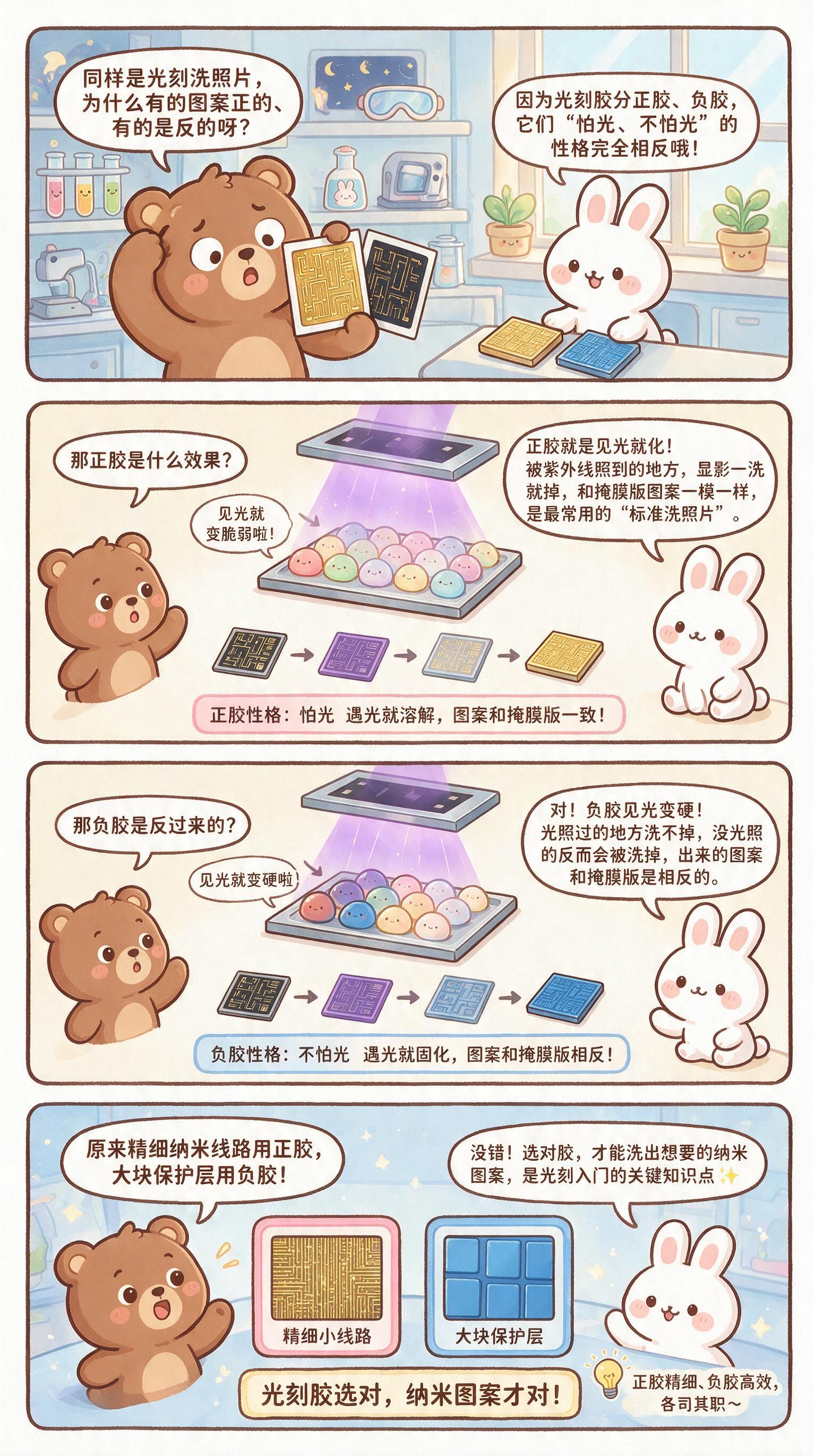 竖版4格条漫，小红书/公众号尺寸，Q版扁平卡通风格，粗黑轮廓线… - 图片创意预览