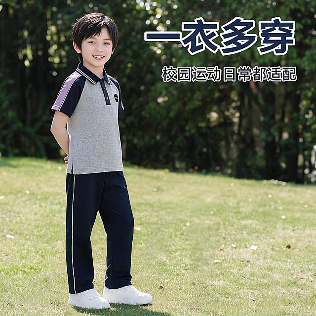 「图片1」，生成一套主图（10张），商品名称是小学生通用款夏季短袖长裤套装，卖点是吸汗速干，一衣多穿，耐洗耐磨擦，适配拼多多平台，主图比例为1:1。人物全方位多角度展示产品，全身照为主。「图片1」「图片1」「图片1」「图片1」衣服是要短袖长裤套装，短袖短裤那个是给你看短袖背面长啥样，别做串了。模特就用我的模特，背景改成南方中小学校园背景，适当改变模特姿势，阳光大方即可。